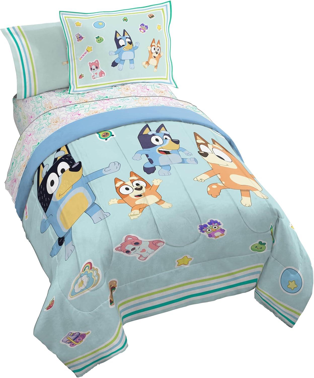 imageJay Franco Kids Comforter Set Includes Sheets and Pillow Covers Soft and Cozy Bed Set for Stylish Room Decor Beige Harry Potter 5 Piece Twin Size BeddingBlue Bluey