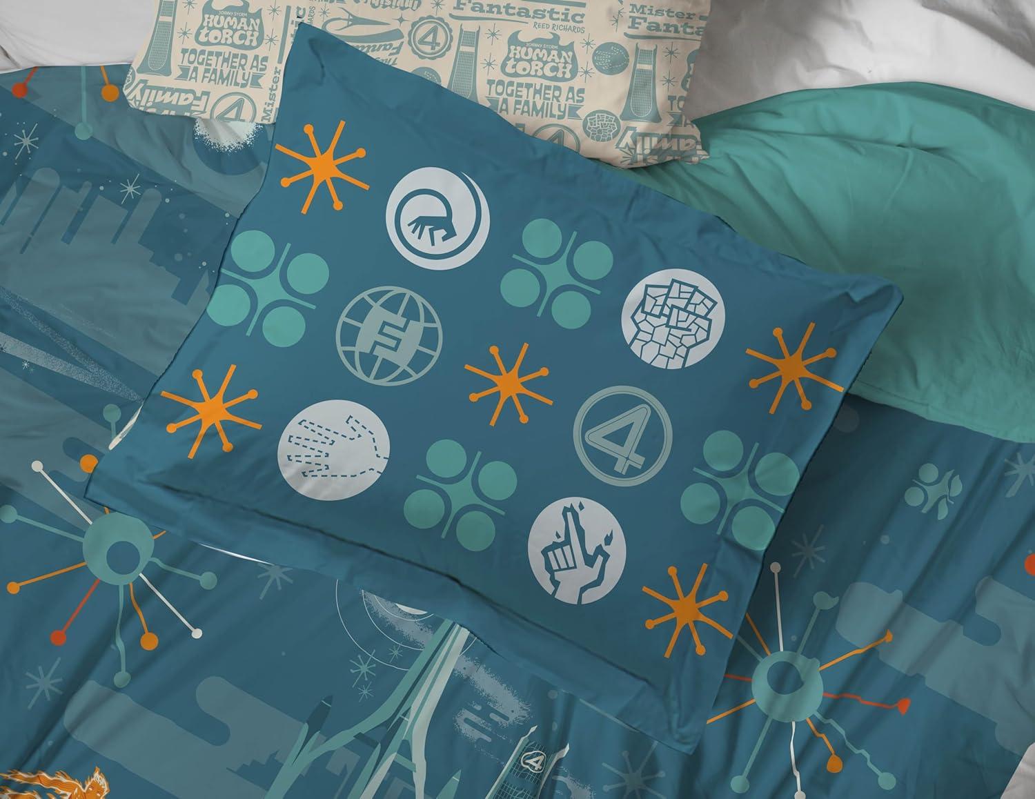 imageJay Franco Kids Comforter Set Includes Sheets and Pillow Covers Soft and Cozy Bed Set for Stylish Room Decor Beige Harry Potter 5 Piece Twin Size BeddingBlue Fantastic Four