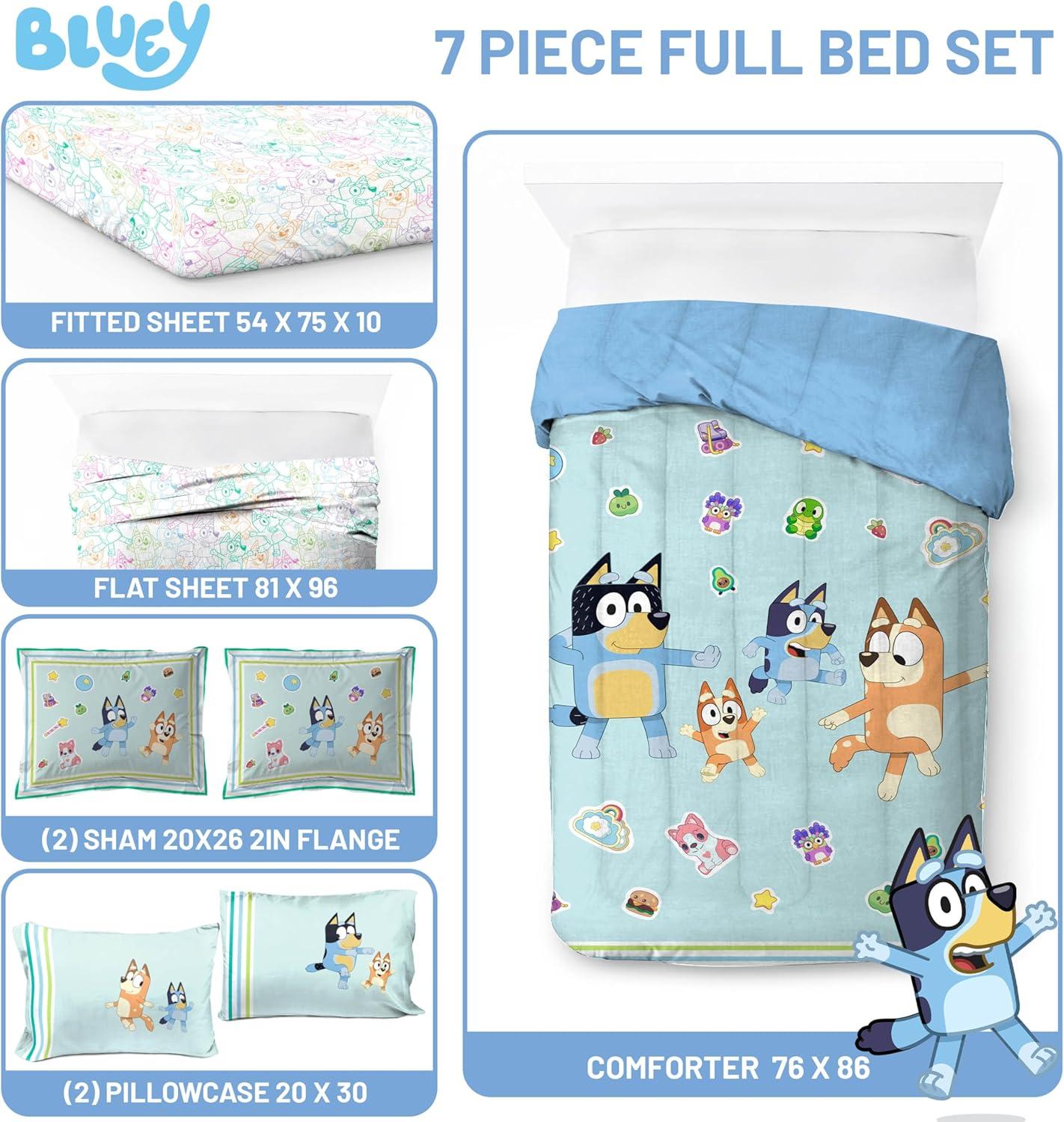 imageJay Franco Kids Comforter Set Includes Sheets and Pillow Covers Soft and Cozy Bed Set for Stylish Room Decor Beige Harry Potter 5 Piece Twin Size BeddingBlue Bluey
