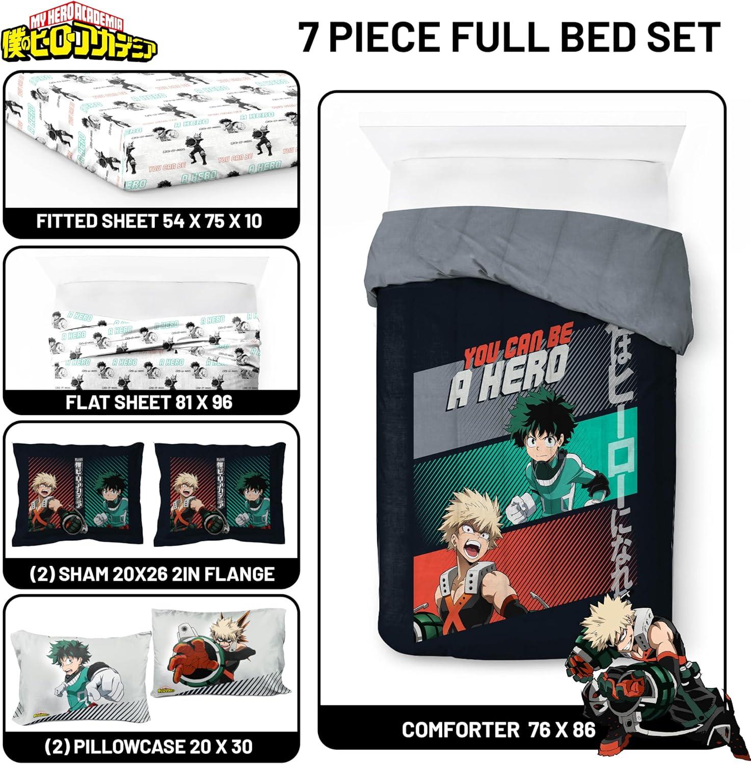 imageJay Franco Kids Comforter Set Includes Sheets and Pillow Covers Soft and Cozy Bed Set for Stylish Room Decor Beige Harry Potter 5 Piece Twin Size BeddingBlack My Hero Academia