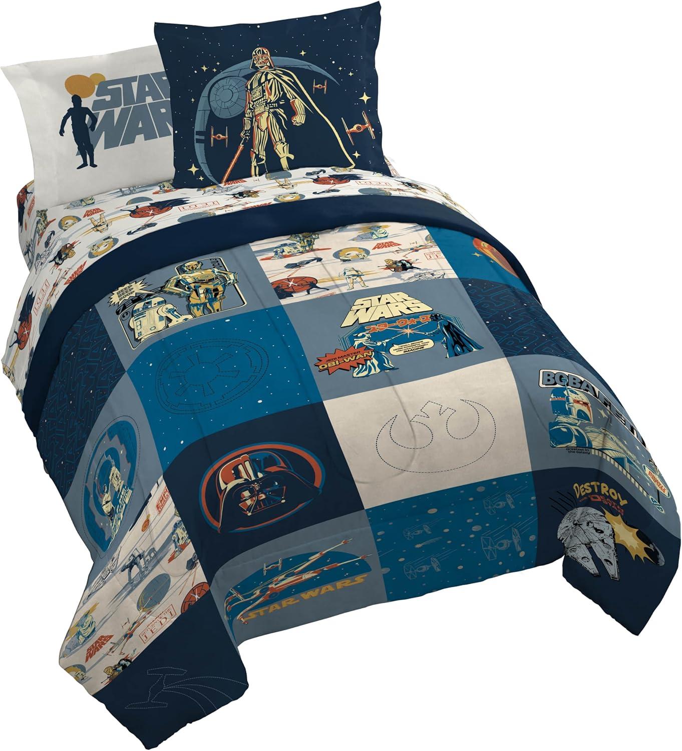 imageJay Franco Kids Comforter Set Includes Sheets and Pillow Covers Soft and Cozy Bed Set for Stylish Room Decor Beige Harry Potter 5 Piece Twin Size BeddingBlue Star Wars 01