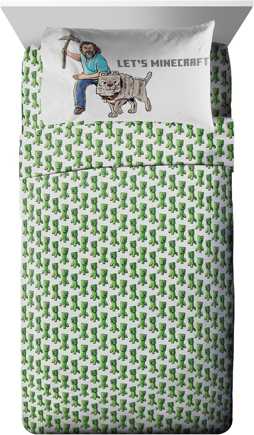 imageJay Franco Kids Comforter Set Includes Sheets and Pillow Covers Soft and Cozy Bed Set for Stylish Room Decor Beige Harry Potter 5 Piece Twin Size BeddingGrey Minecraft Movie