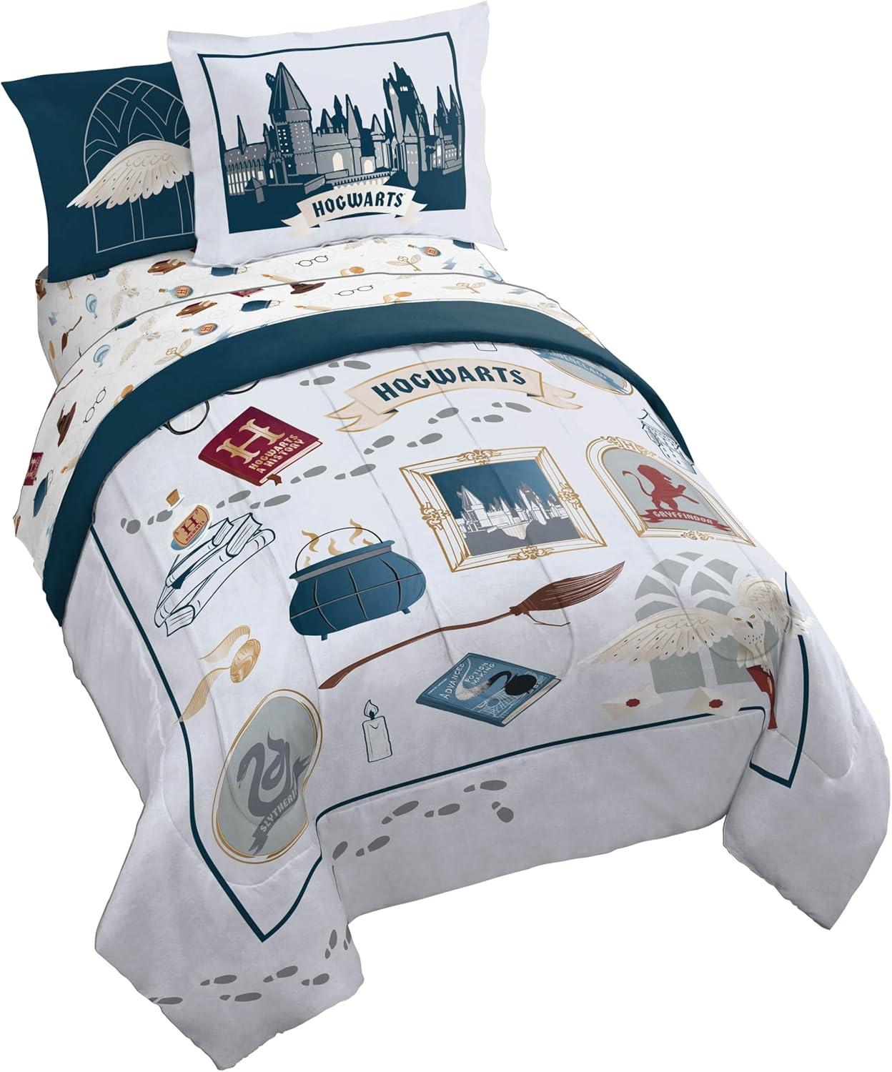 imageJay Franco Kids Comforter Set Includes Sheets and Pillow Covers Soft and Cozy Bed Set for Stylish Room Decor Beige Harry Potter 5 Piece Twin Size BeddingDark Grey Harry Potter