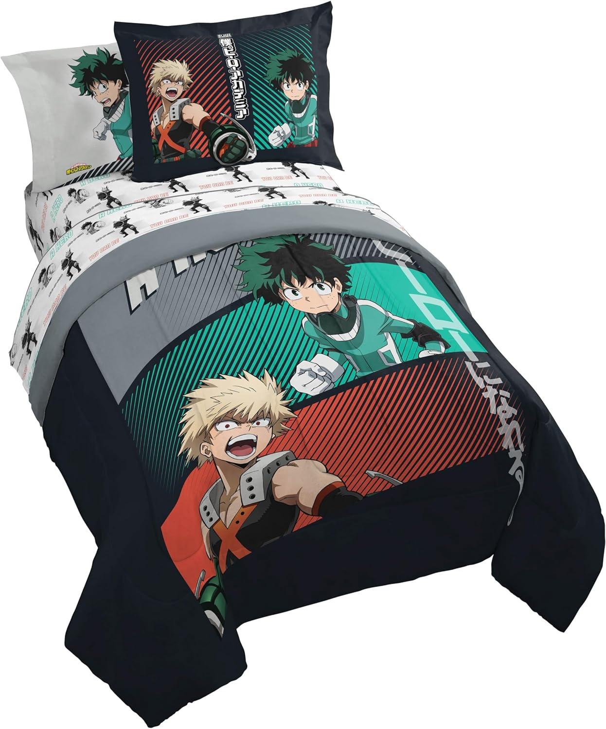imageJay Franco Kids Comforter Set Includes Sheets and Pillow Covers Soft and Cozy Bed Set for Stylish Room Decor Beige Harry Potter 5 Piece Twin Size BeddingBlack My Hero Academia
