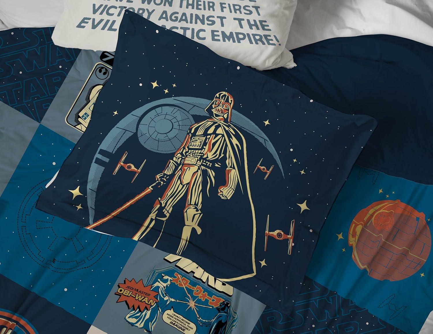 imageJay Franco Kids Comforter Set Includes Sheets and Pillow Covers Soft and Cozy Bed Set for Stylish Room Decor Beige Harry Potter 5 Piece Twin Size BeddingBlue Star Wars 01