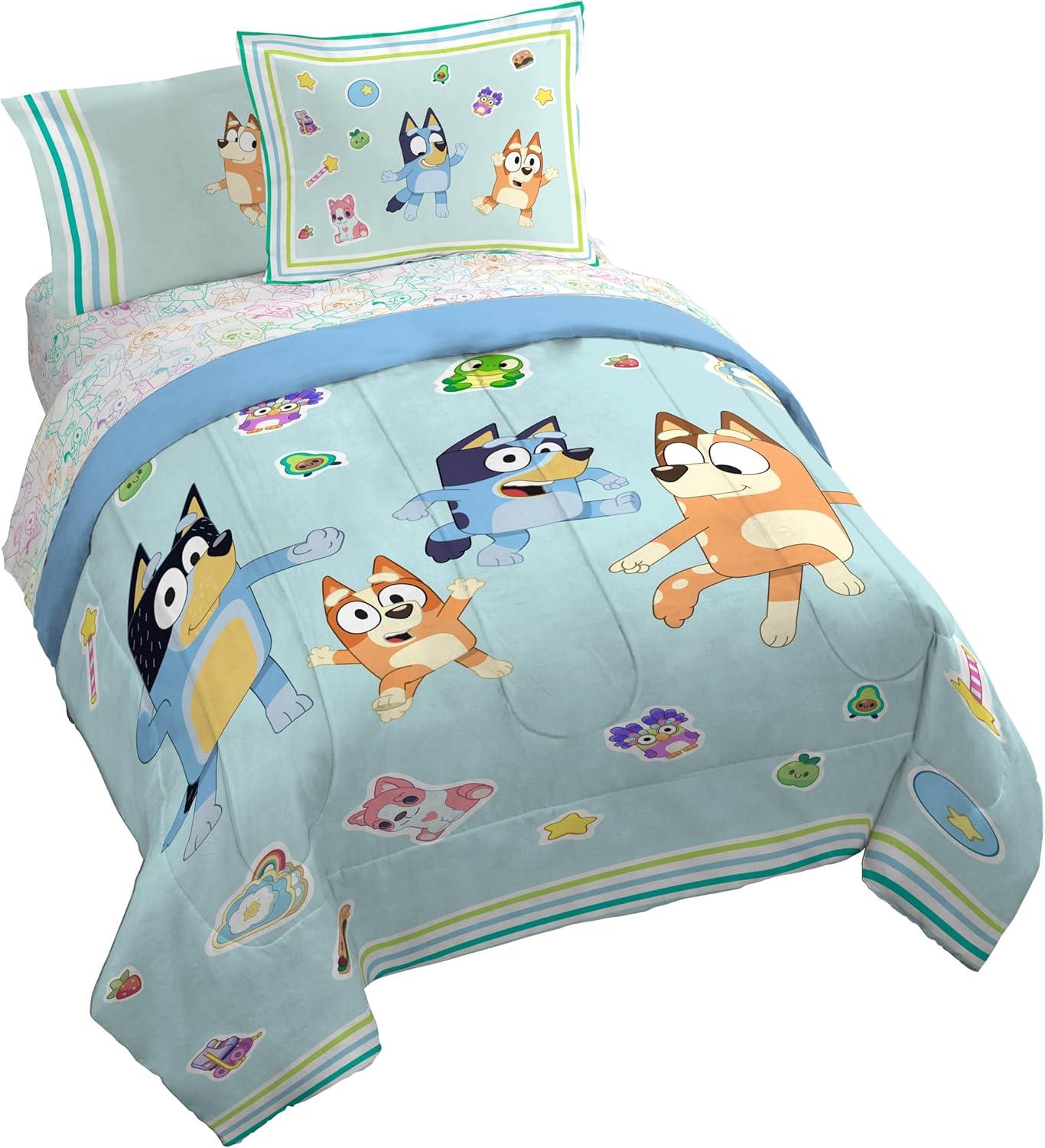 imageJay Franco Kids Comforter Set Includes Sheets and Pillow Covers Soft and Cozy Bed Set for Stylish Room Decor Beige Harry Potter 5 Piece Twin Size BeddingBlue Bluey