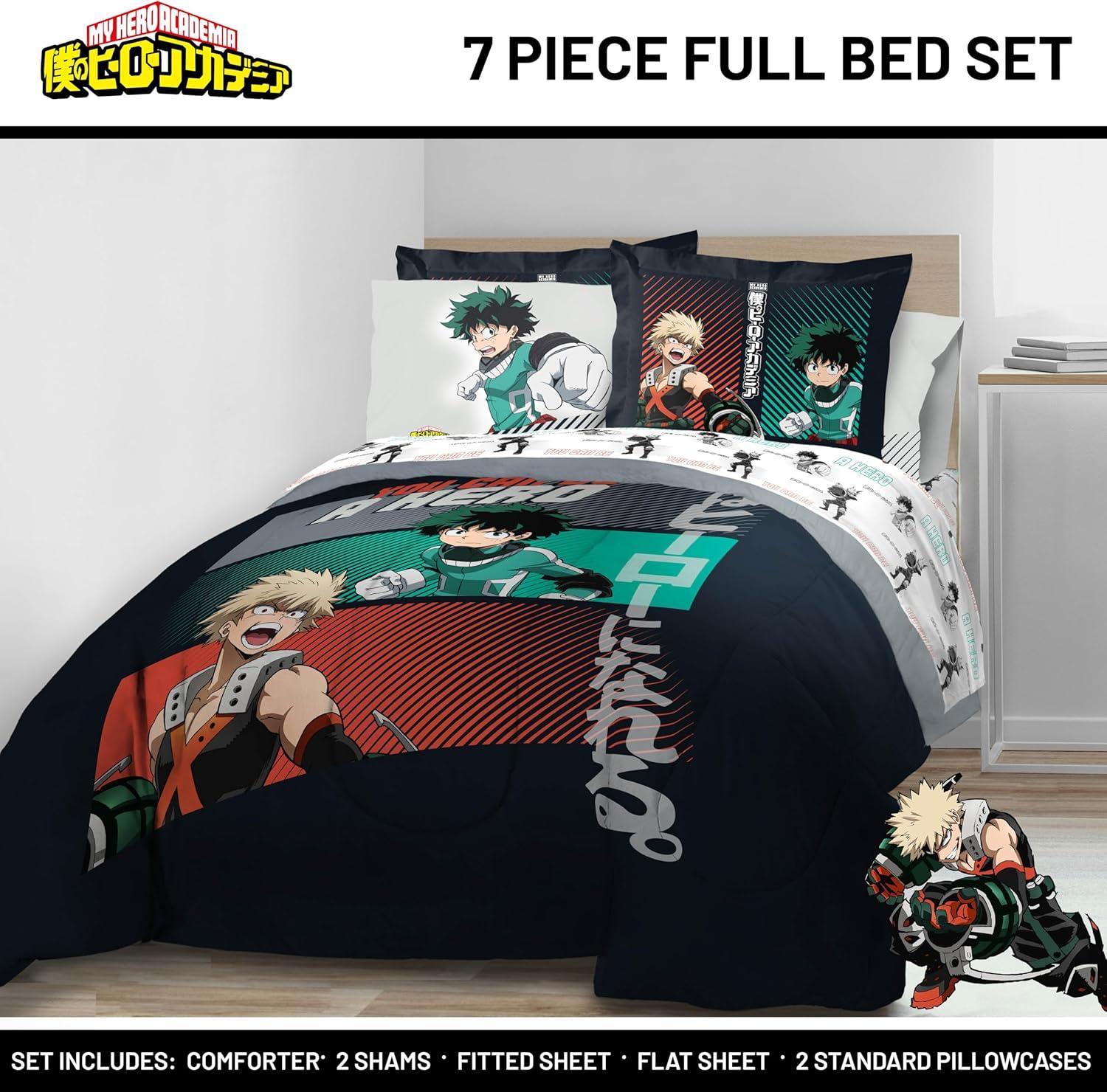 imageJay Franco Kids Comforter Set Includes Sheets and Pillow Covers Soft and Cozy Bed Set for Stylish Room Decor Beige Harry Potter 5 Piece Twin Size BeddingBlack My Hero Academia