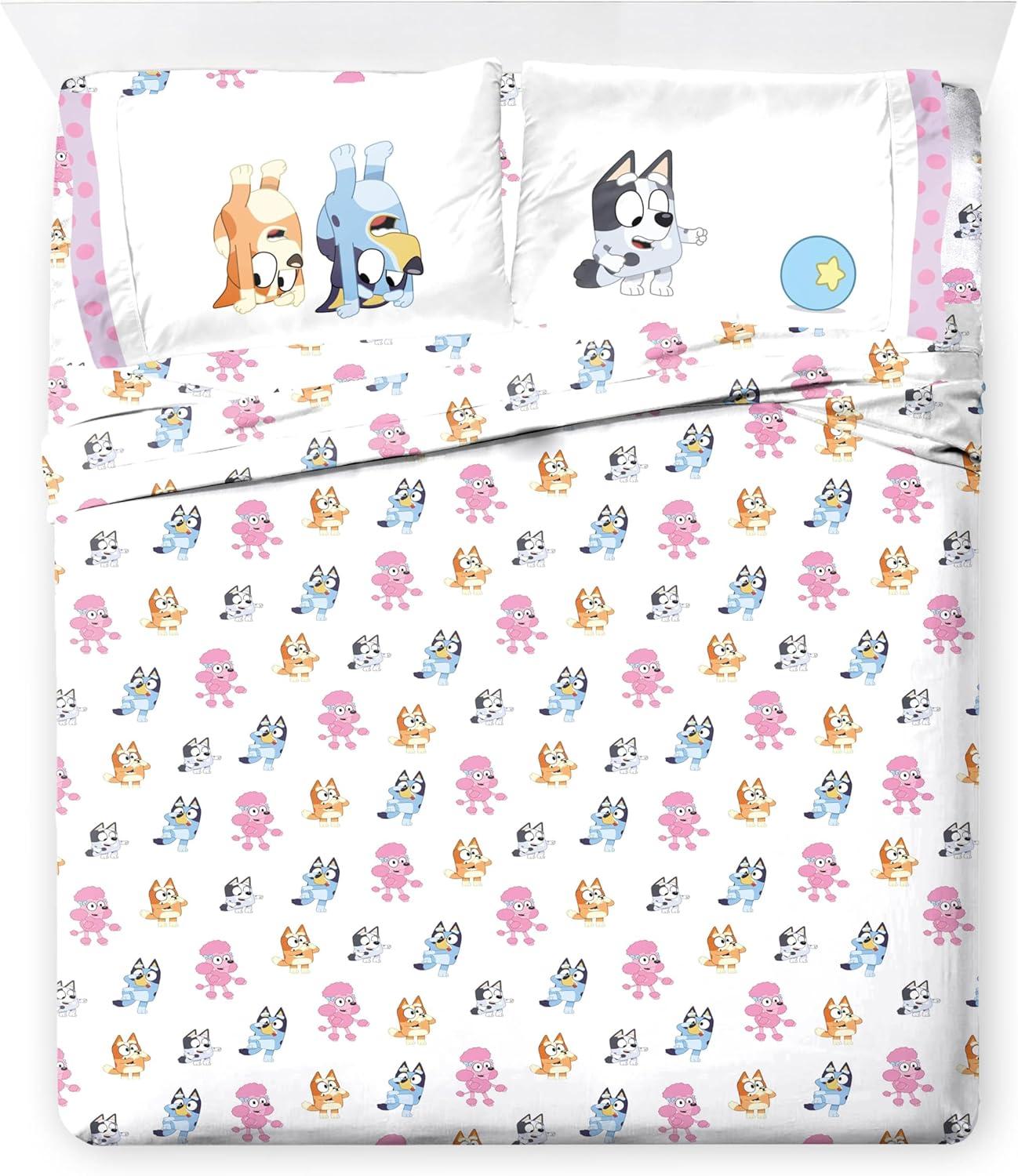 imageJay Franco Kids Comforter Set Includes Sheets and Pillow Covers Soft and Cozy Bed Set for Stylish Room Decor Beige Harry Potter 5 Piece Twin Size BeddingPink Bluey