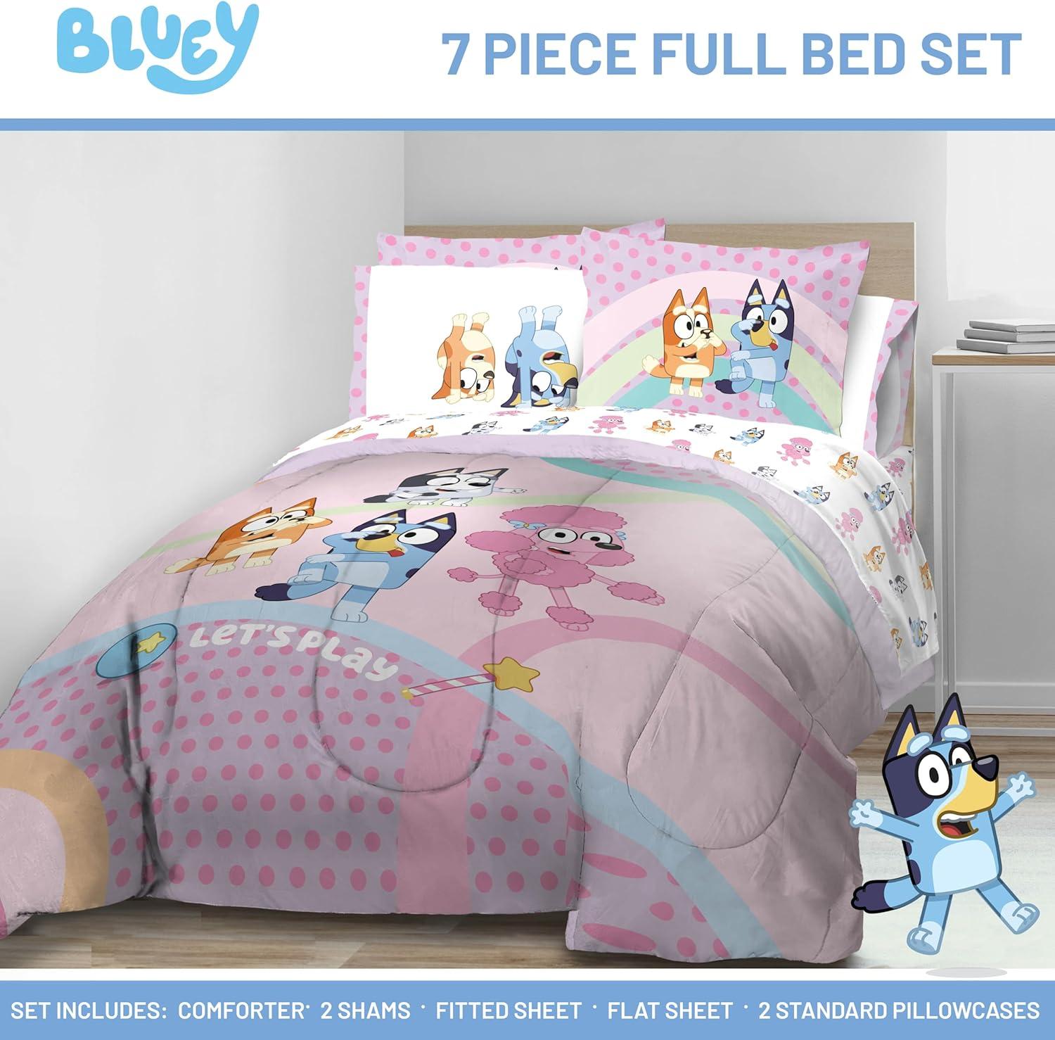 imageJay Franco Kids Comforter Set Includes Sheets and Pillow Covers Soft and Cozy Bed Set for Stylish Room Decor Beige Harry Potter 5 Piece Twin Size BeddingPink Bluey