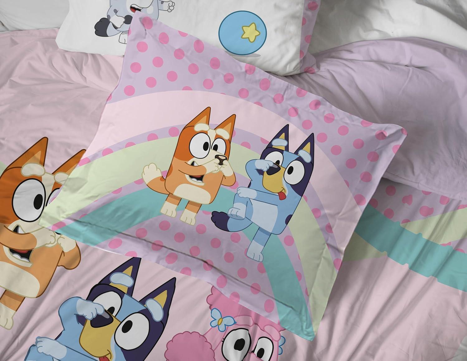 imageJay Franco Kids Comforter Set Includes Sheets and Pillow Covers Soft and Cozy Bed Set for Stylish Room Decor Beige Harry Potter 5 Piece Twin Size BeddingPink Bluey