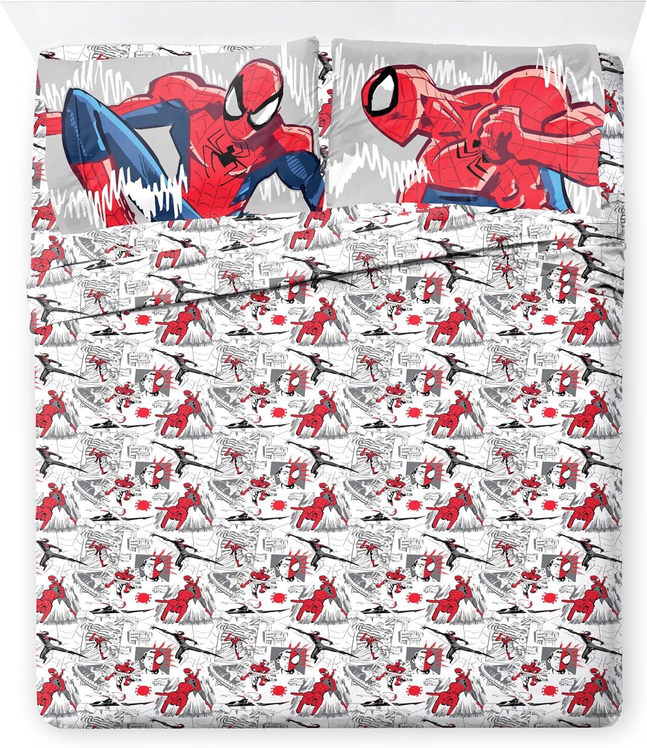 imageJay Franco Kids Comforter Set Includes Sheets and Pillow Covers Soft and Cozy Bed Set for Stylish Room Decor Beige Harry Potter 5 Piece Twin Size BeddingBlack Spiderman