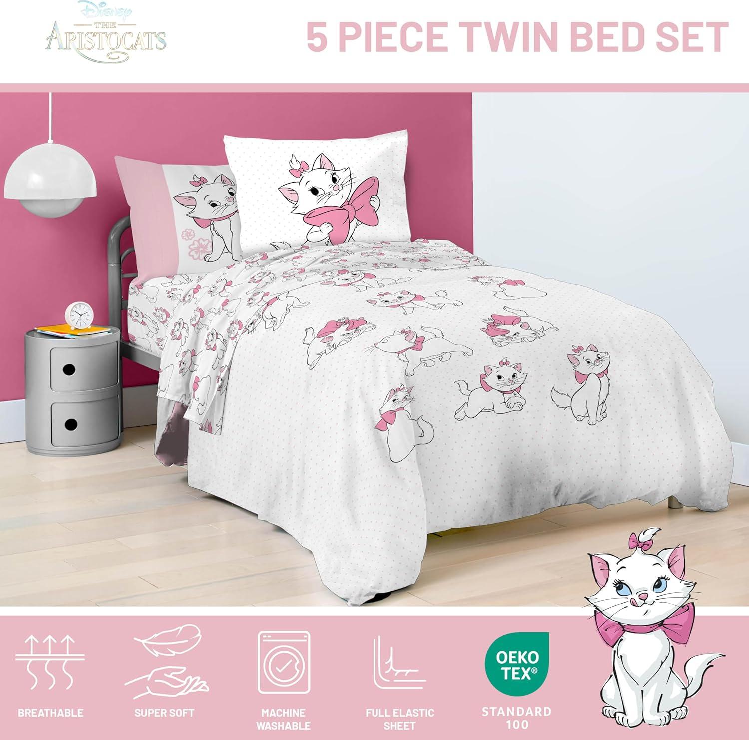 imageJay Franco Kids Comforter Set Includes Sheets and Pillow Covers Soft and Cozy Bed Set for Stylish Room Decor Beige Harry Potter 5 Piece Twin Size BeddingWhite Aristocats