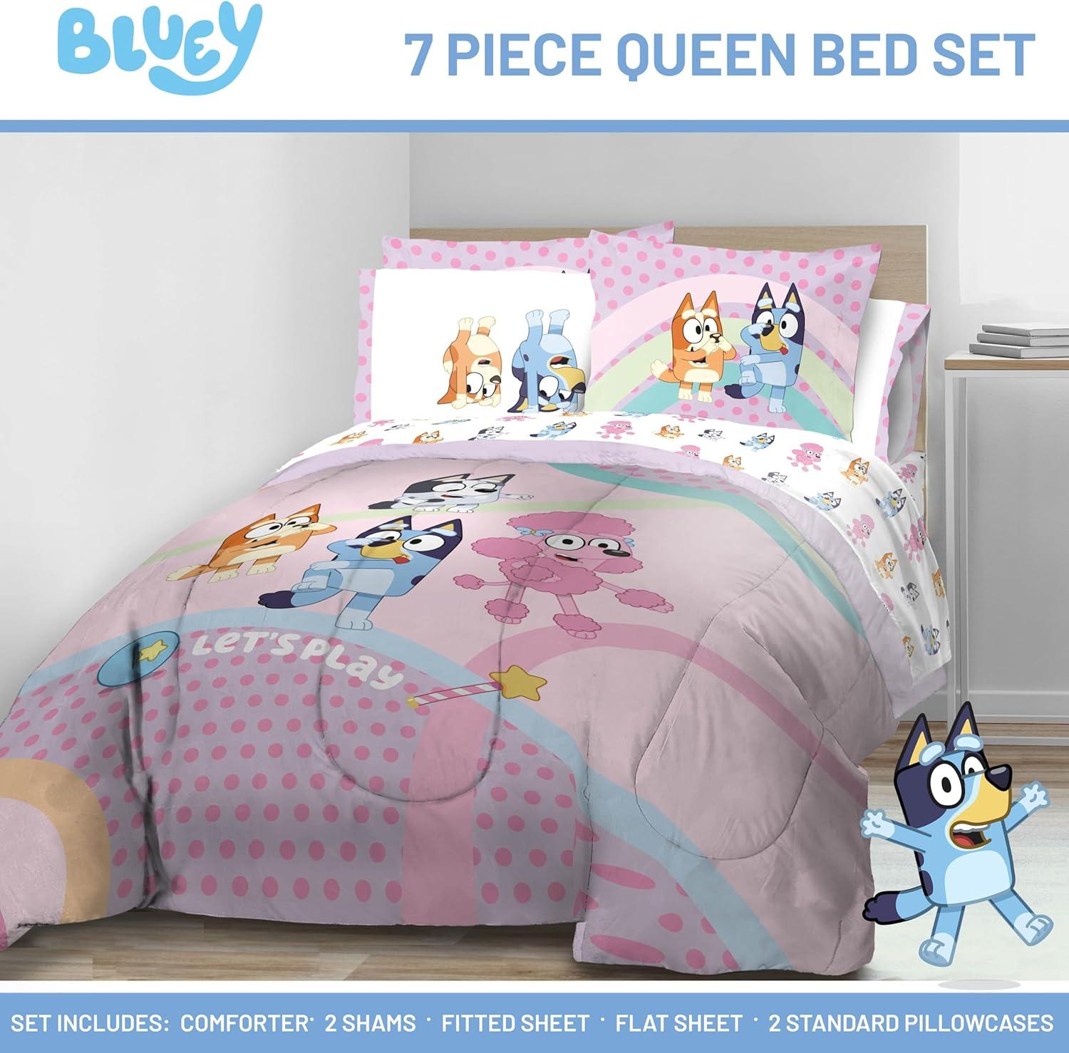 imageJay Franco Kids Comforter Set Includes Sheets and Pillow Covers Soft and Cozy Bed Set for Stylish Room Decor Beige Harry Potter 5 Piece Twin Size BeddingPink Bluey