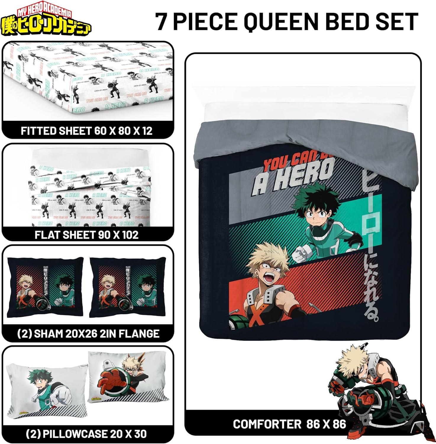 imageJay Franco Kids Comforter Set Includes Sheets and Pillow Covers Soft and Cozy Bed Set for Stylish Room Decor Beige Harry Potter 5 Piece Twin Size BeddingBlack My Hero Academia