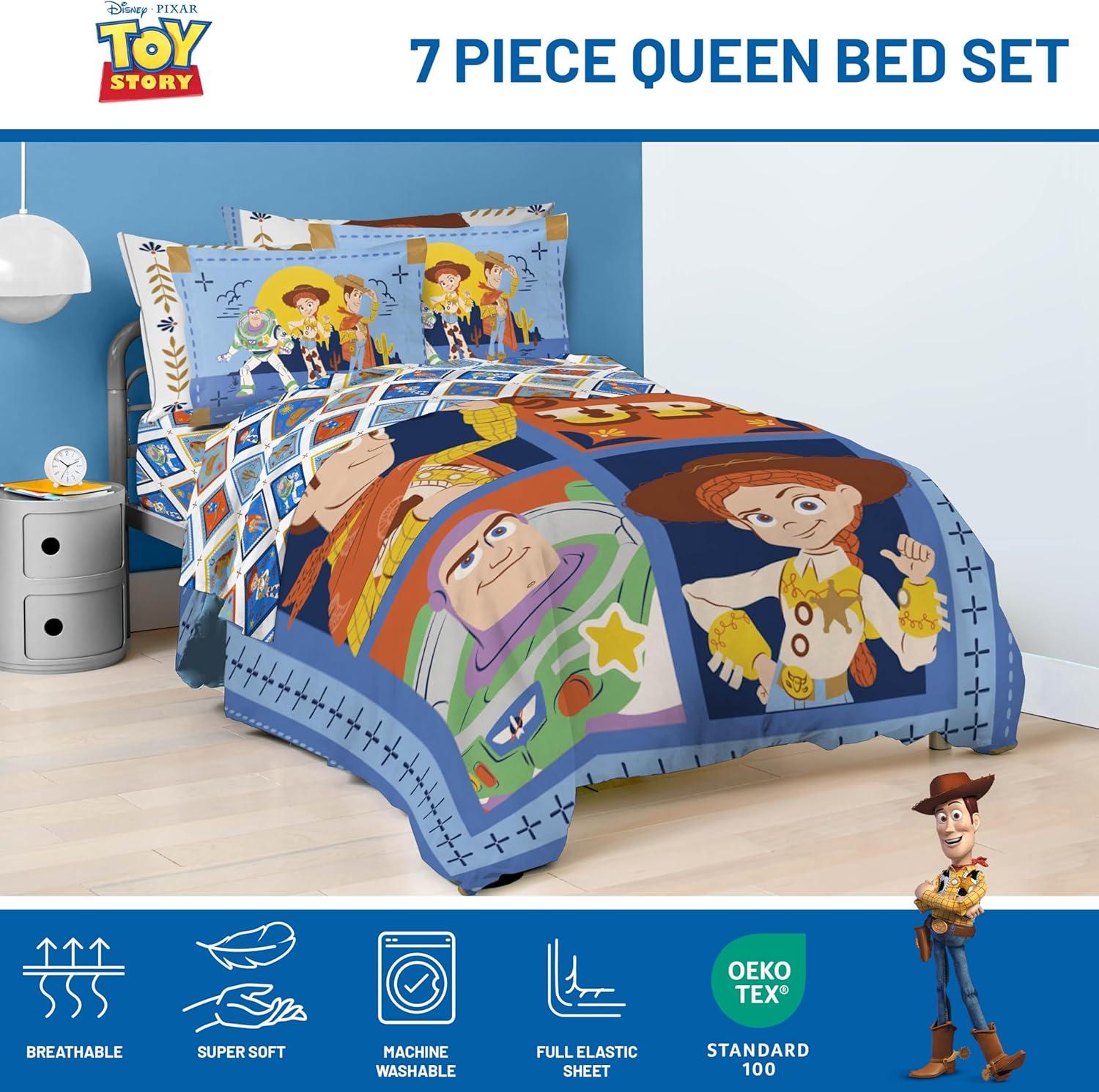 imageJay Franco Kids Comforter Set Includes Sheets and Pillow Covers Soft and Cozy Bed Set for Stylish Room Decor Beige Harry Potter 5 Piece Twin Size BeddingBlue Toy Story
