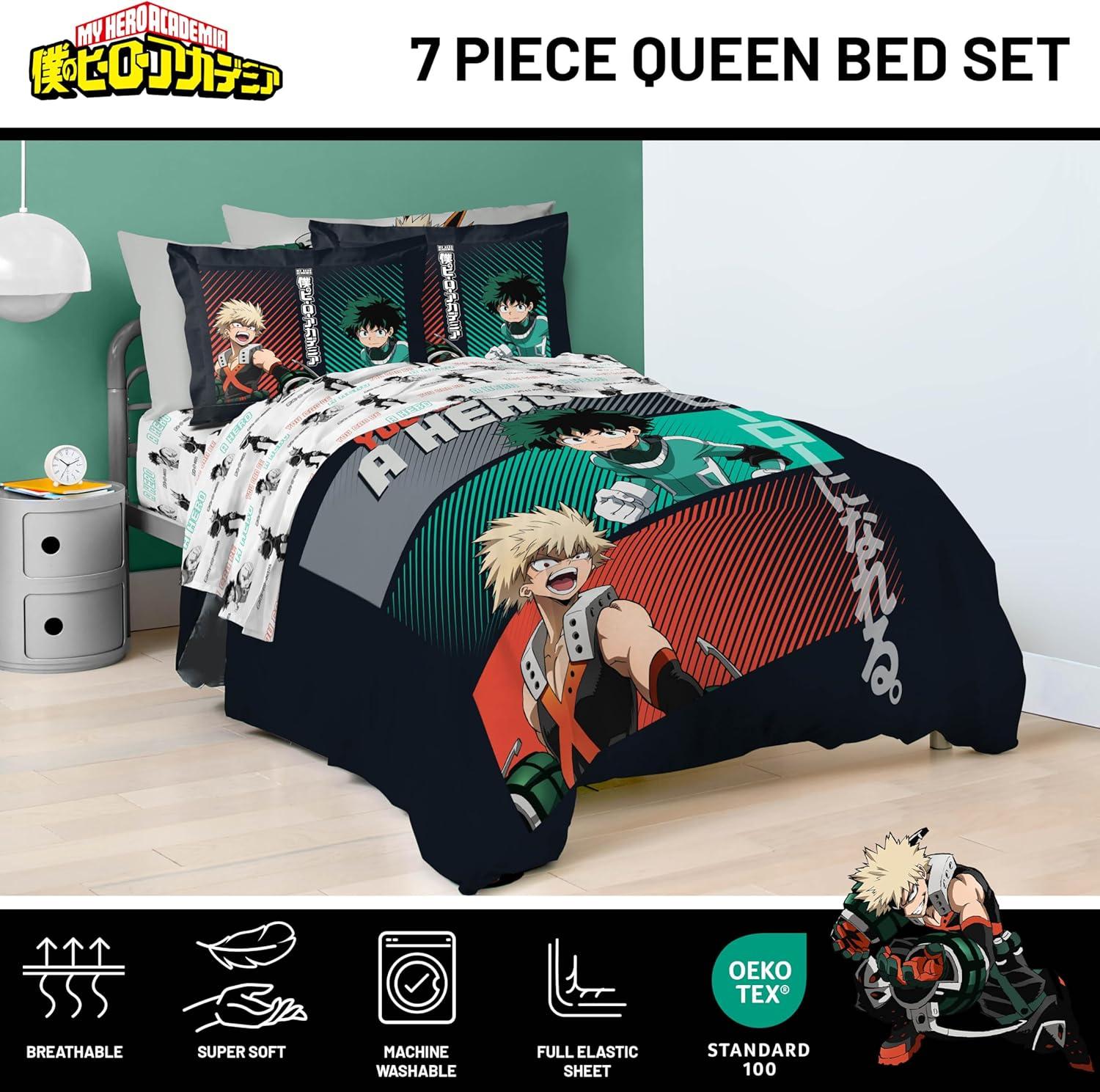 imageJay Franco Kids Comforter Set Includes Sheets and Pillow Covers Soft and Cozy Bed Set for Stylish Room Decor Beige Harry Potter 5 Piece Twin Size BeddingBlack My Hero Academia
