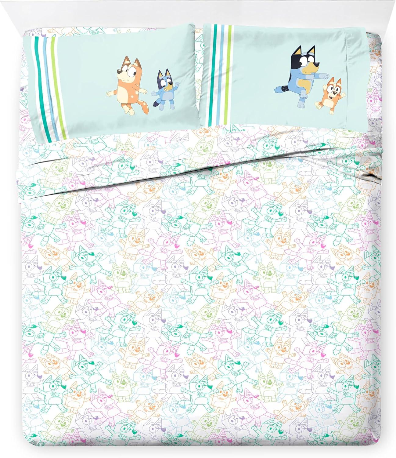 imageJay Franco Kids Comforter Set Includes Sheets and Pillow Covers Soft and Cozy Bed Set for Stylish Room Decor Beige Harry Potter 5 Piece Twin Size BeddingBlue Bluey