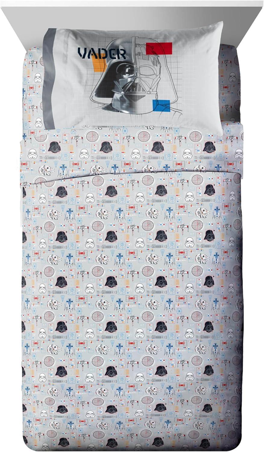 imageJay Franco Kids Comforter Set Includes Sheets and Pillow Covers Soft and Cozy Bed Set for Stylish Room Decor Beige Harry Potter 5 Piece Twin Size BeddingDark Blue Star Wars