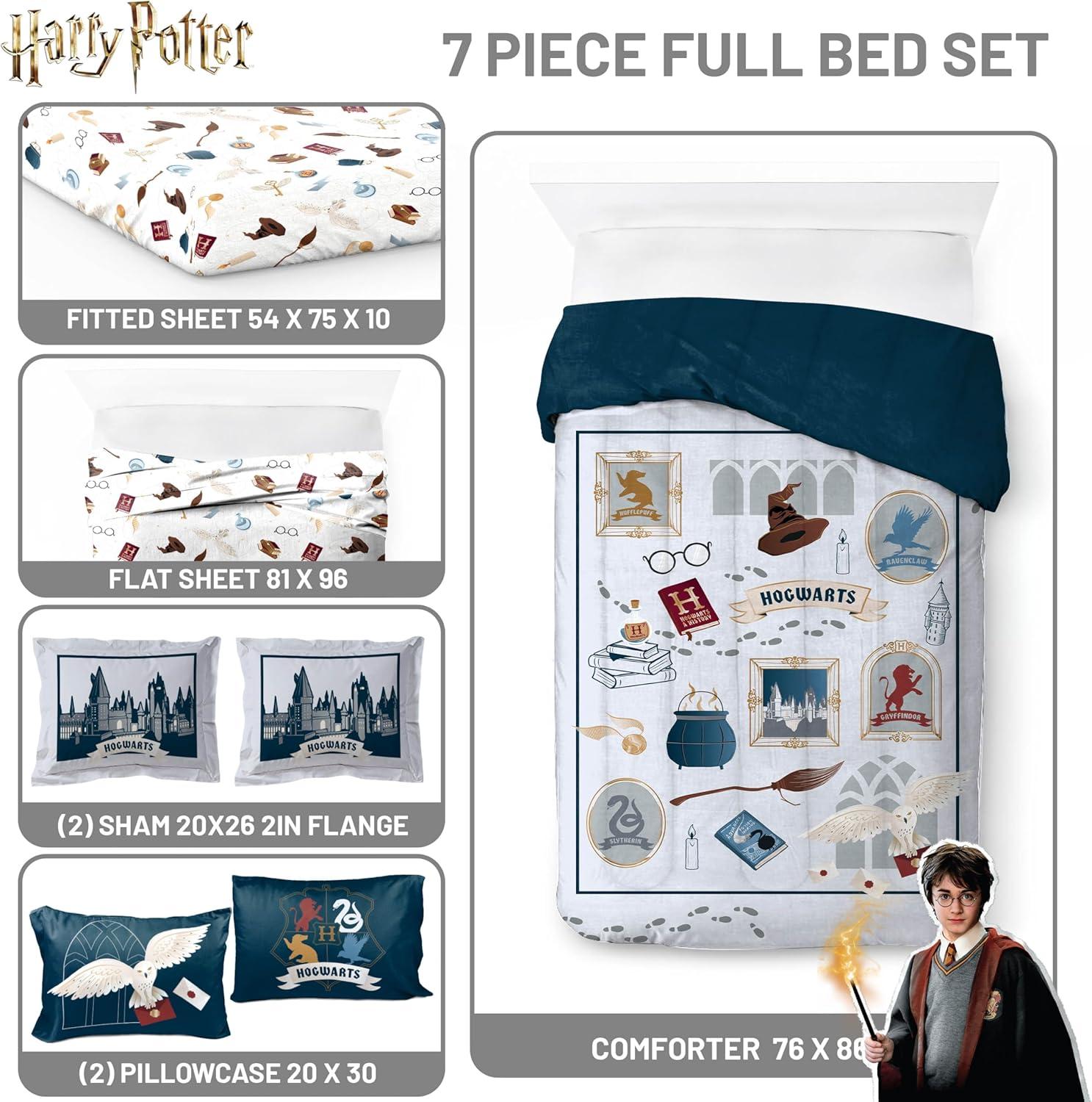 imageJay Franco Kids Comforter Set Includes Sheets and Pillow Covers Soft and Cozy Bed Set for Stylish Room Decor Beige Harry Potter 5 Piece Twin Size BeddingDark Grey Harry Potter