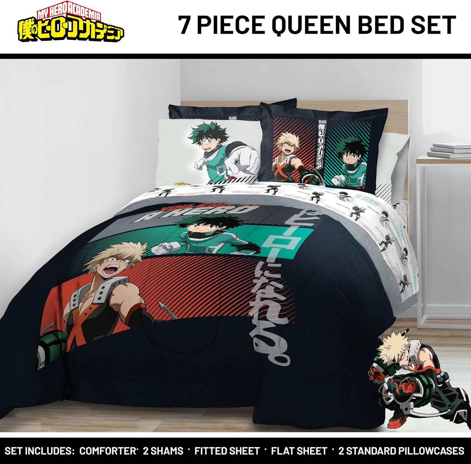 imageJay Franco Kids Comforter Set Includes Sheets and Pillow Covers Soft and Cozy Bed Set for Stylish Room Decor Beige Harry Potter 5 Piece Twin Size BeddingBlack My Hero Academia