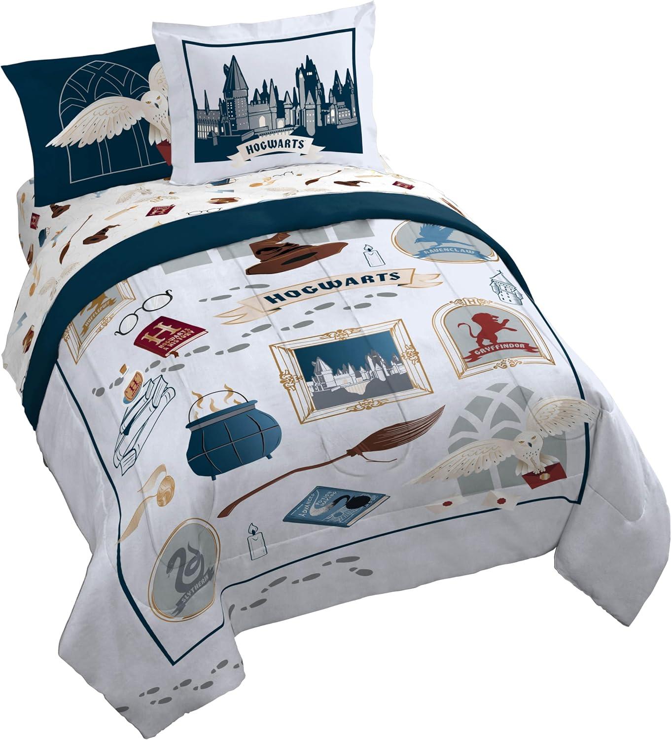 imageJay Franco Kids Comforter Set Includes Sheets and Pillow Covers Soft and Cozy Bed Set for Stylish Room Decor Beige Harry Potter 5 Piece Twin Size BeddingDark Grey Harry Potter