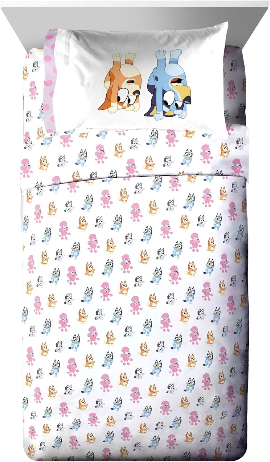 imageJay Franco Kids Comforter Set Includes Sheets and Pillow Covers Soft and Cozy Bed Set for Stylish Room Decor Beige Harry Potter 5 Piece Twin Size BeddingPink Bluey