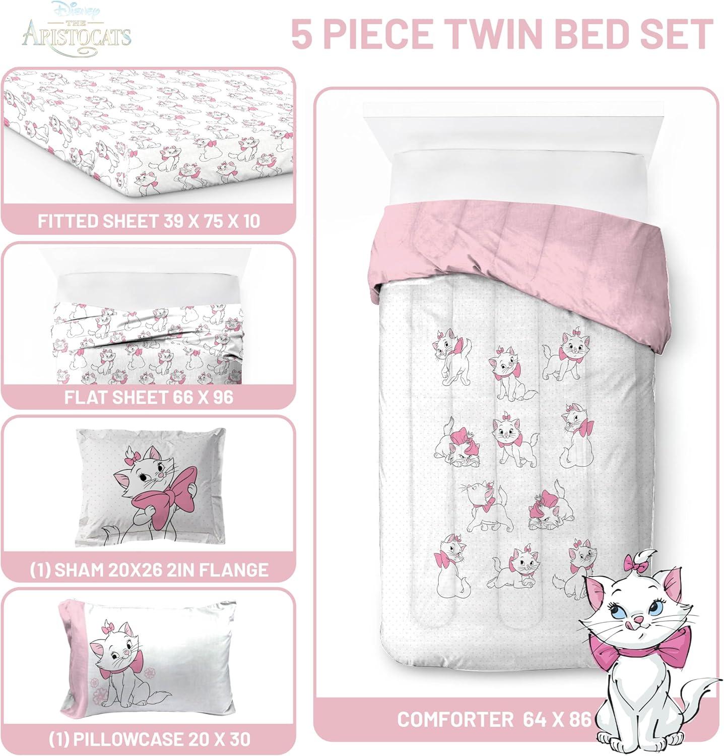 imageJay Franco Kids Comforter Set Includes Sheets and Pillow Covers Soft and Cozy Bed Set for Stylish Room Decor Beige Harry Potter 5 Piece Twin Size BeddingWhite Aristocats