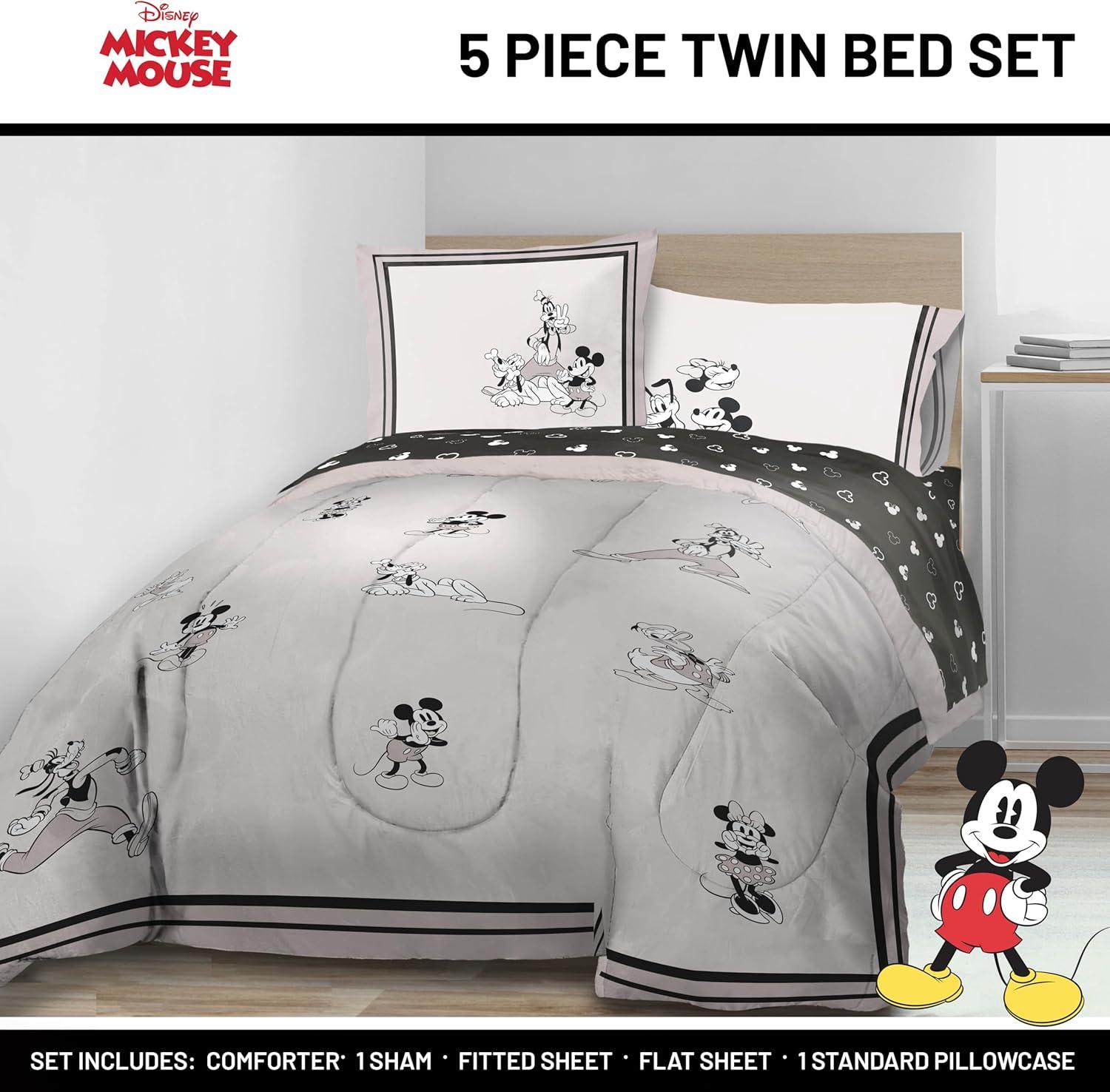 imageJay Franco Kids Comforter Set Includes Sheets and Pillow Covers Soft and Cozy Bed Set for Stylish Room Decor Blue Bluey amp Bingo 5 Piece TwinBeige Mickey and Friends