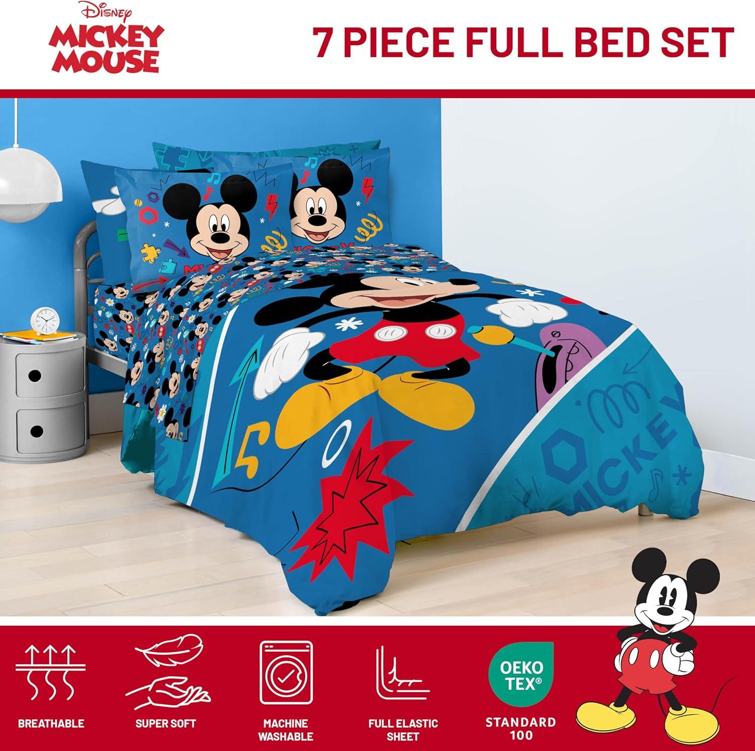 imageJay Franco Kids Comforter Set Includes Sheets and Pillow Covers Soft and Cozy Bed Set for Stylish Room Decor Blue Bluey amp Bingo 5 Piece TwinBlue Mickey Mouse
