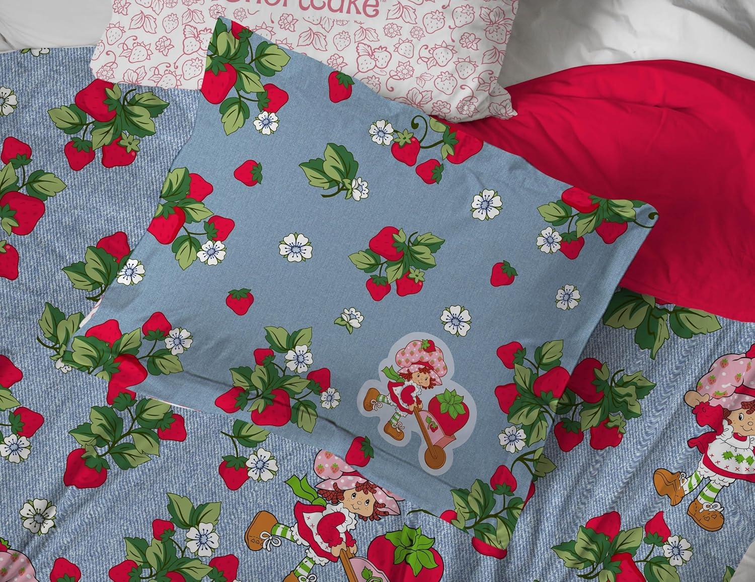 imageJay Franco Kids Comforter Set Includes Sheets and Pillow Covers Soft and Cozy Bed Set for Stylish Room Decor Blue Bluey amp Bingo 5 Piece TwinBlue Strawberry Shortcake