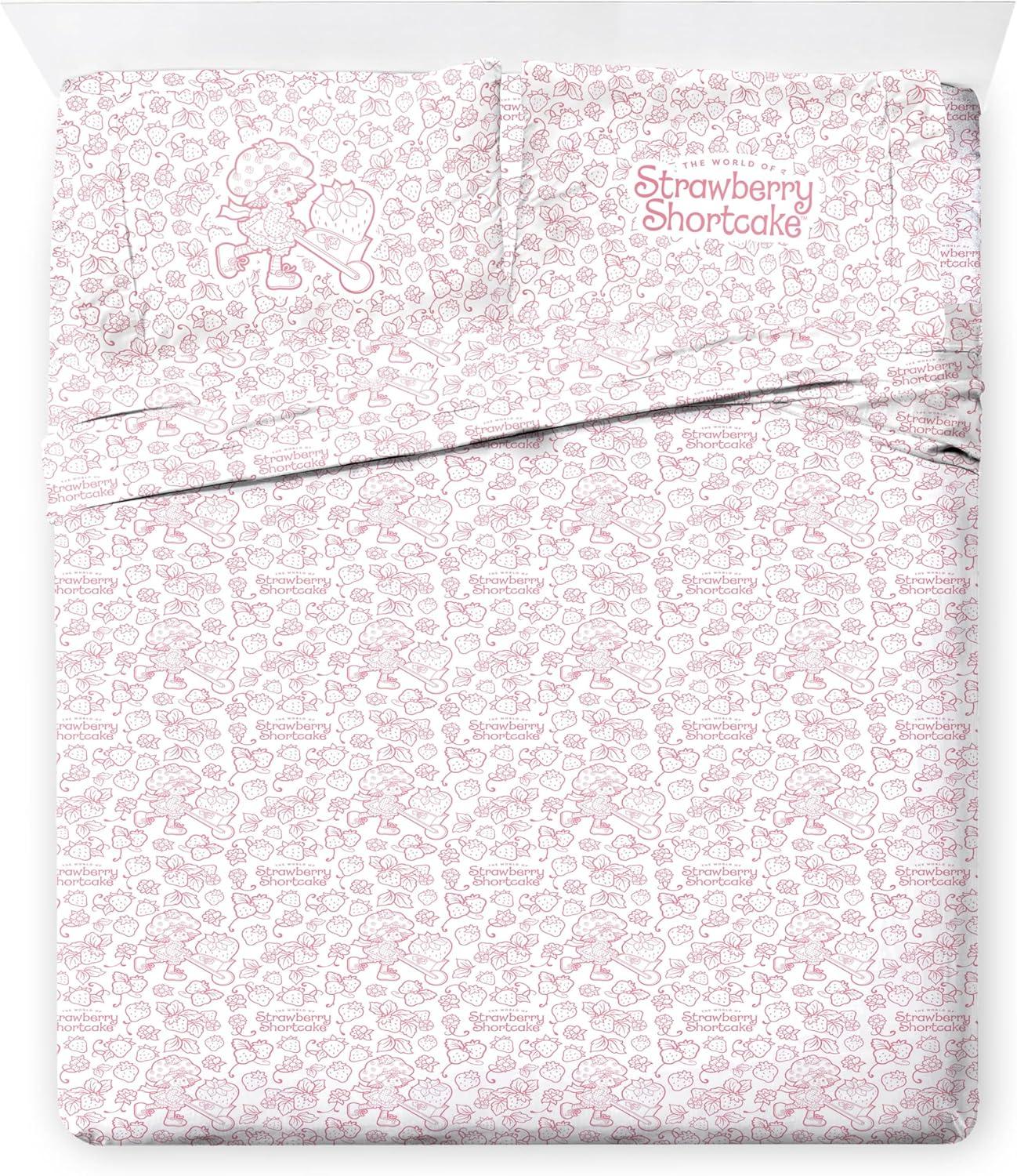 imageJay Franco Kids Comforter Set Includes Sheets and Pillow Covers Soft and Cozy Bed Set for Stylish Room Decor Blue Bluey amp Bingo 5 Piece TwinBlue Strawberry Shortcake