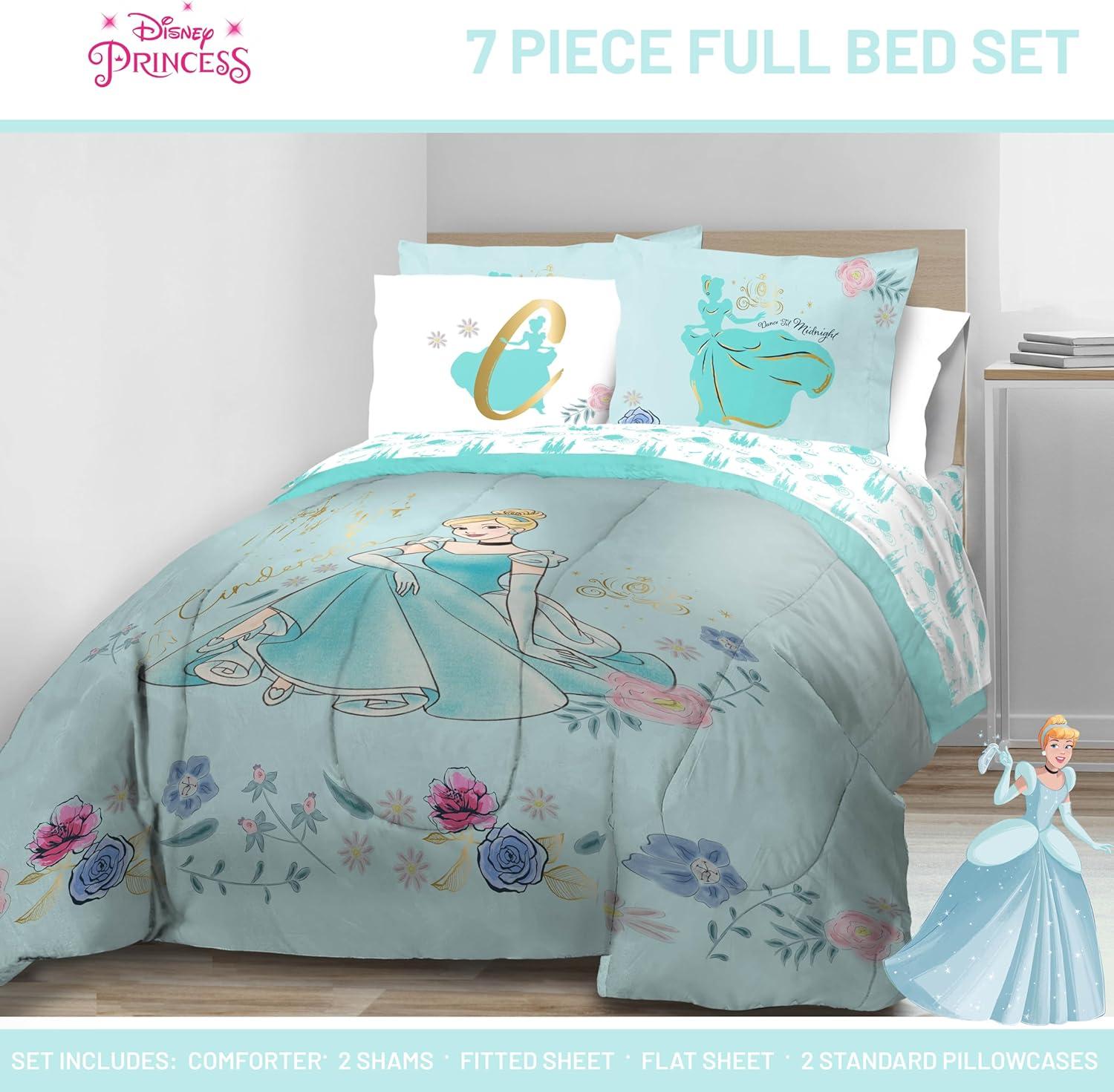 imageJay Franco Kids Comforter Set Includes Sheets and Pillow Covers Soft and Cozy Bed Set for Stylish Room Decor Blue Bluey amp Bingo 5 Piece TwinBlue Princess Cinderella