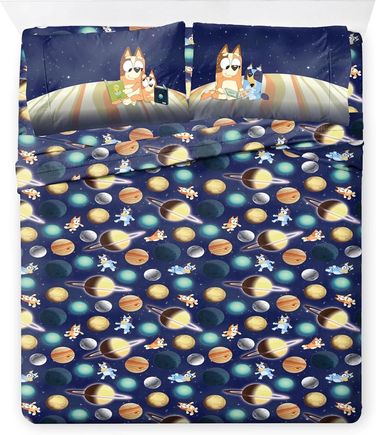 imageJay Franco Kids Comforter Set Includes Sheets and Pillow Covers Soft and Cozy Bed Set for Stylish Room Decor Blue Bluey amp Bingo 5 Piece TwinBlue Bluey Bingo