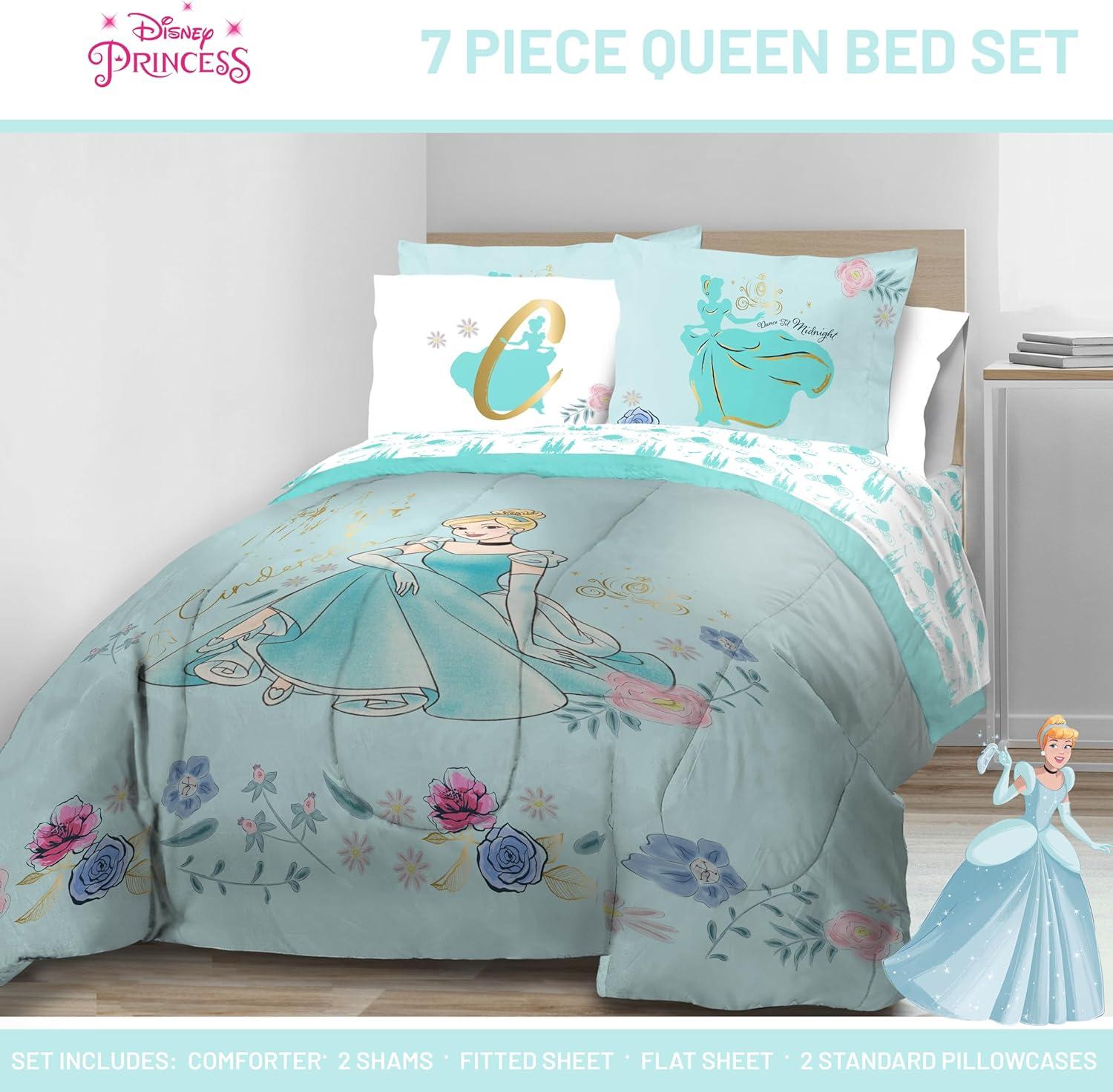 imageJay Franco Kids Comforter Set Includes Sheets and Pillow Covers Soft and Cozy Bed Set for Stylish Room Decor Blue Bluey amp Bingo 5 Piece TwinBlue Princess Cinderella