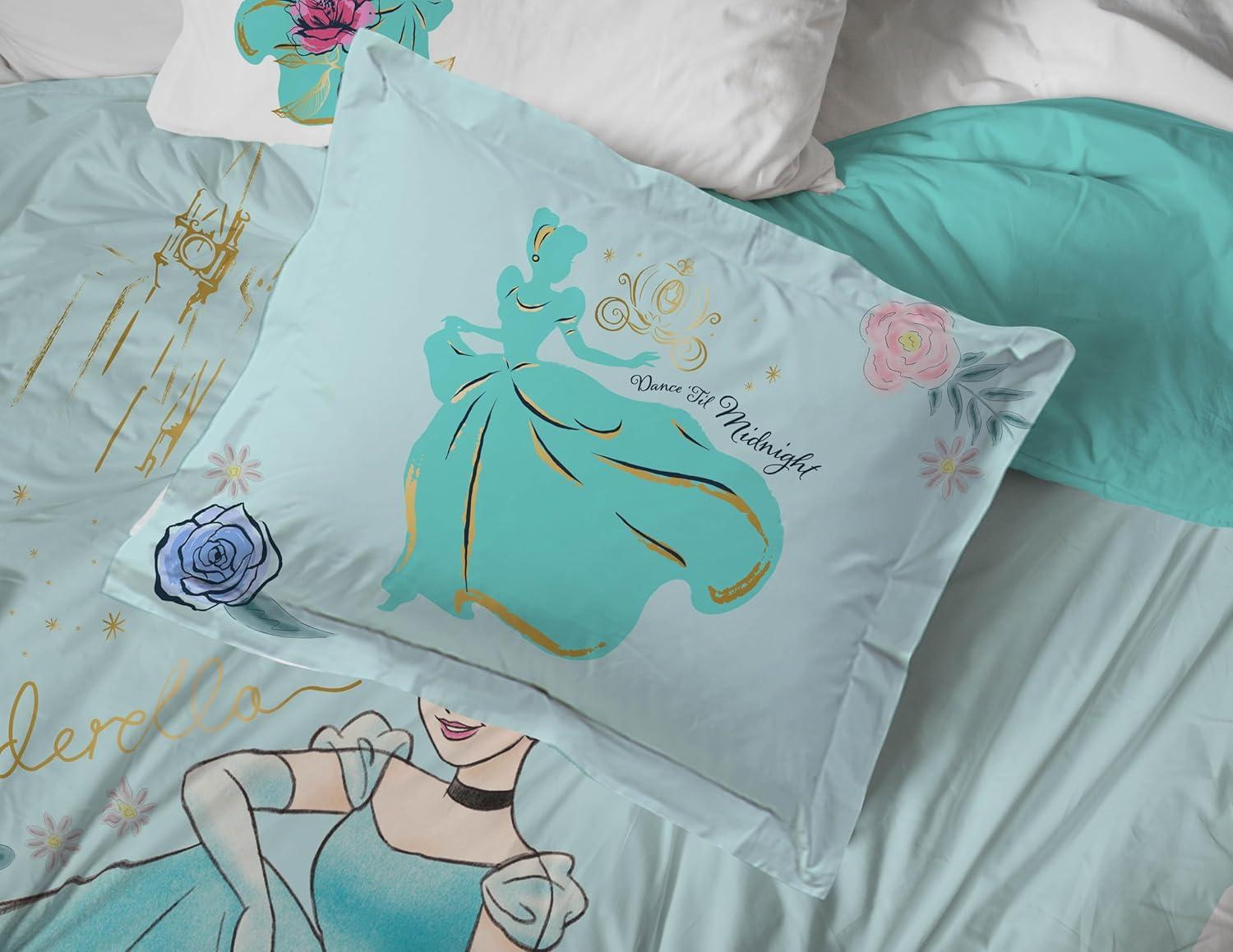 imageJay Franco Kids Comforter Set Includes Sheets and Pillow Covers Soft and Cozy Bed Set for Stylish Room Decor Blue Bluey amp Bingo 5 Piece TwinBlue Princess Cinderella