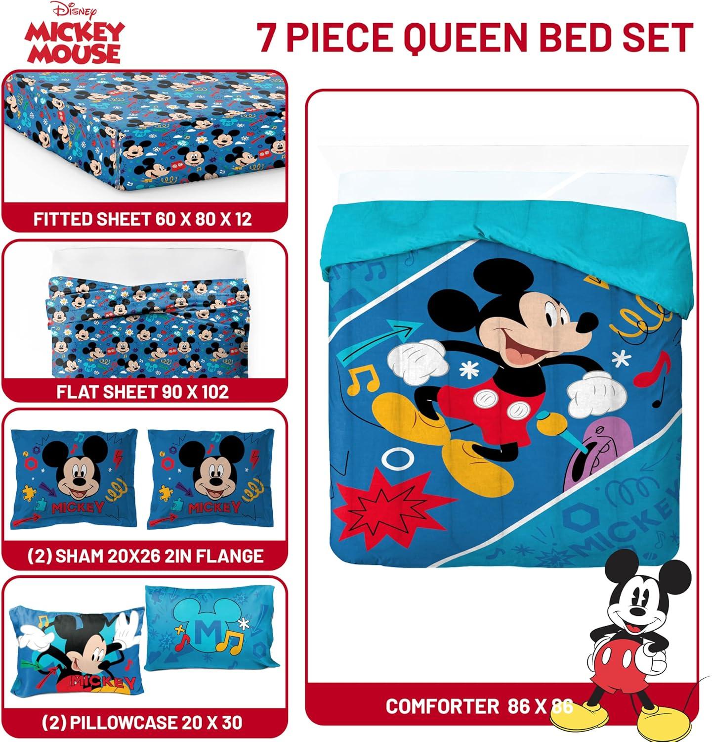 imageJay Franco Kids Comforter Set Includes Sheets and Pillow Covers Soft and Cozy Bed Set for Stylish Room Decor Blue Bluey amp Bingo 5 Piece TwinBlue Mickey Mouse
