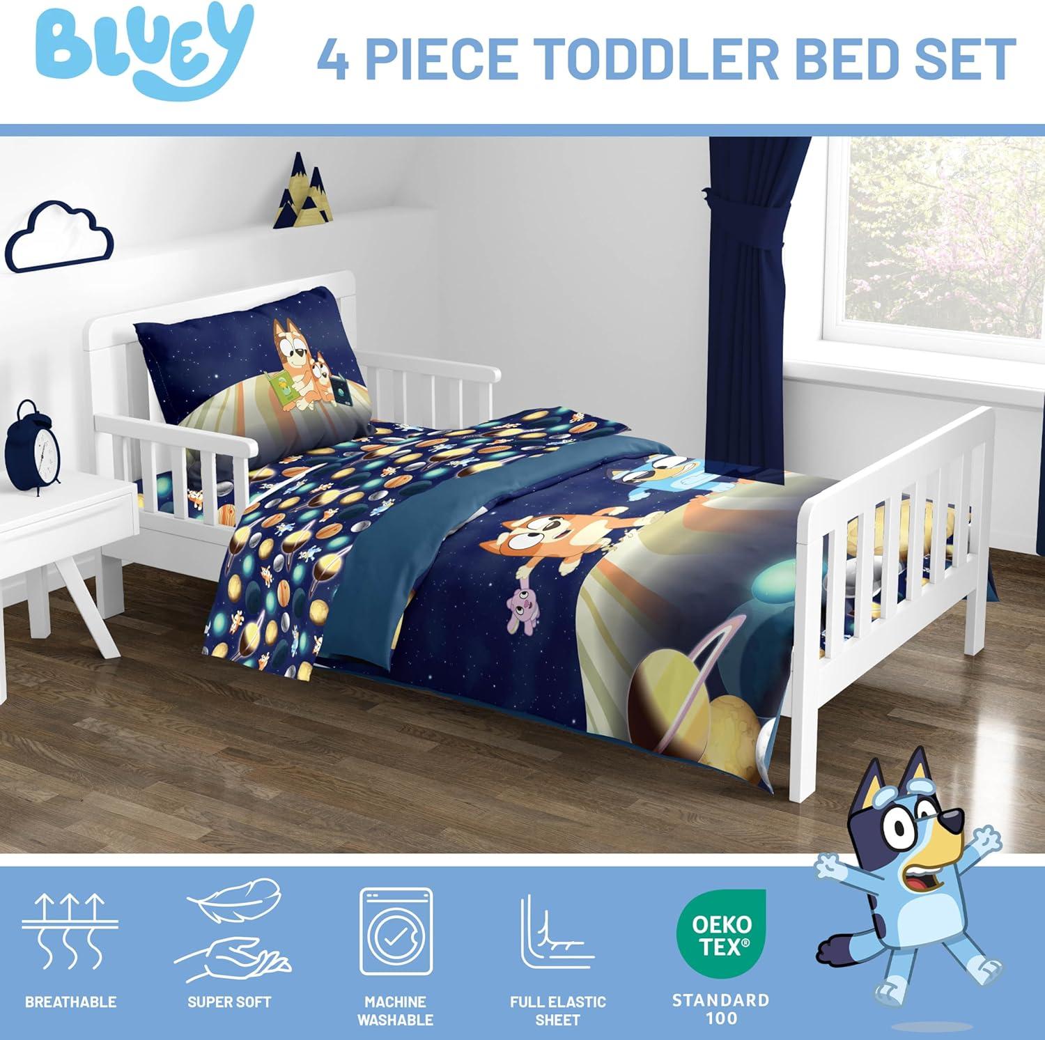 imageJay Franco Kids Comforter Set Includes Sheets and Pillow Covers Soft and Cozy Bed Set for Stylish Room Decor Blue Bluey amp Bingo 5 Piece TwinBlue Bluey Bingo