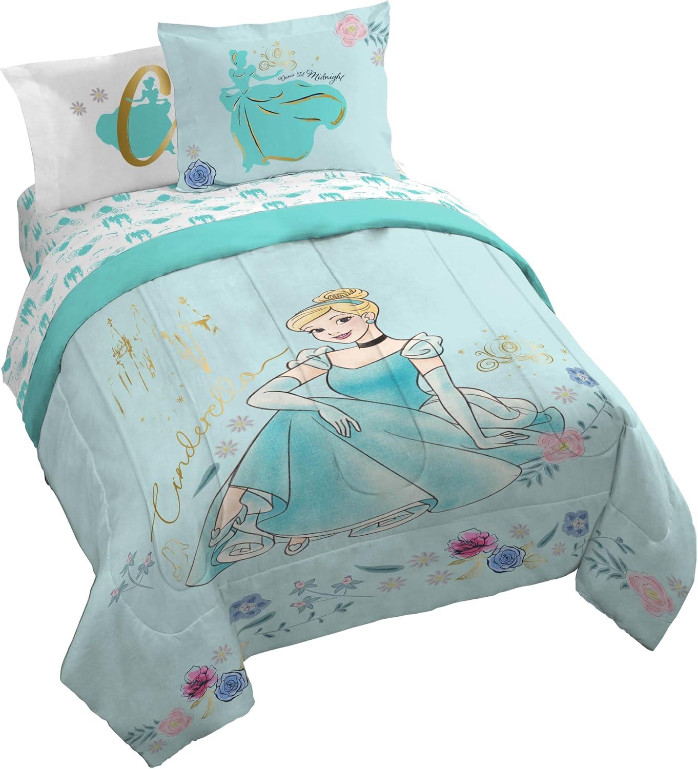 imageJay Franco Kids Comforter Set Includes Sheets and Pillow Covers Soft and Cozy Bed Set for Stylish Room Decor Blue Bluey amp Bingo 5 Piece TwinBlue Princess Cinderella