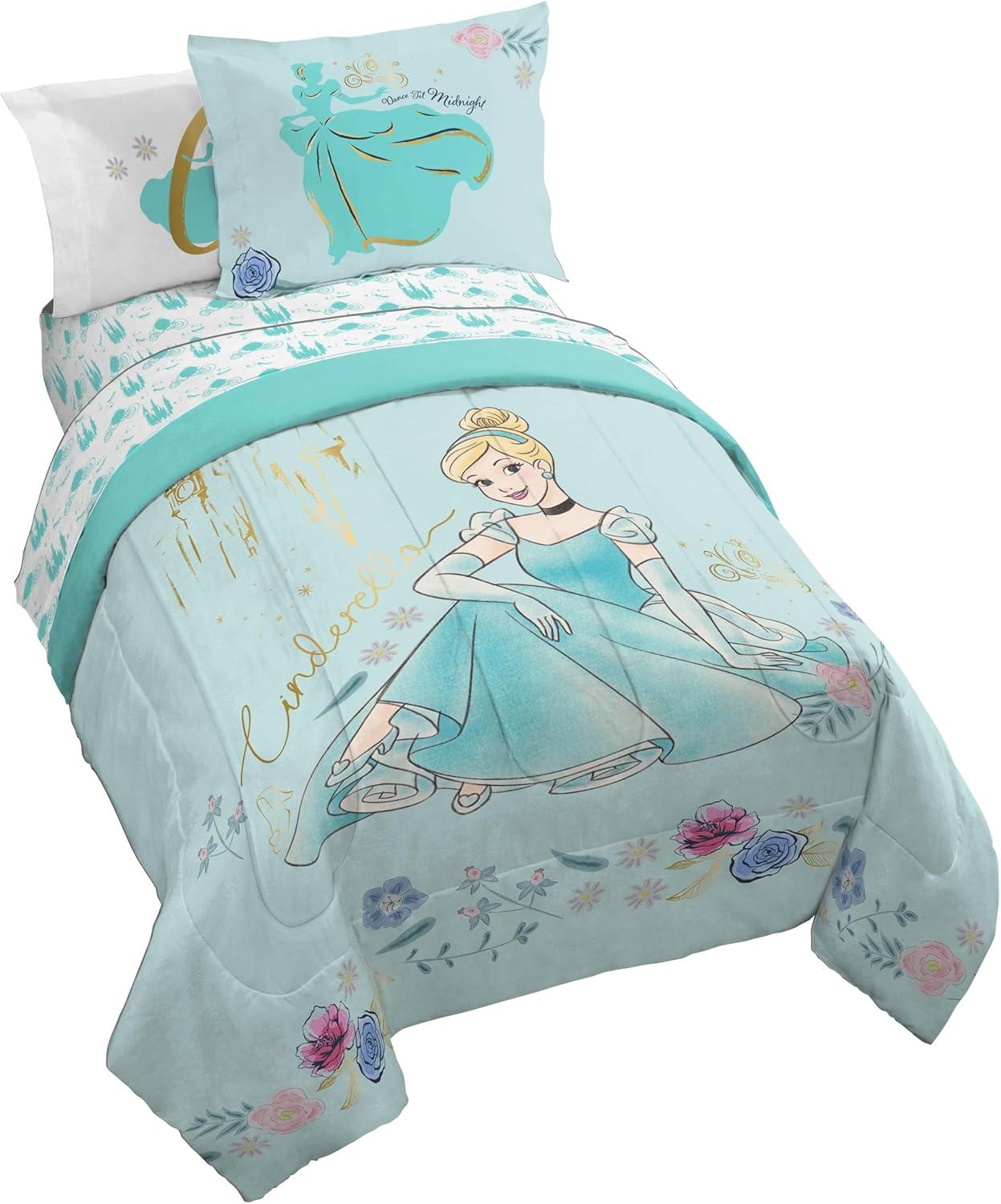 imageJay Franco Kids Comforter Set Includes Sheets and Pillow Covers Soft and Cozy Bed Set for Stylish Room Decor Blue Bluey amp Bingo 5 Piece TwinBlue Princess Cinderella