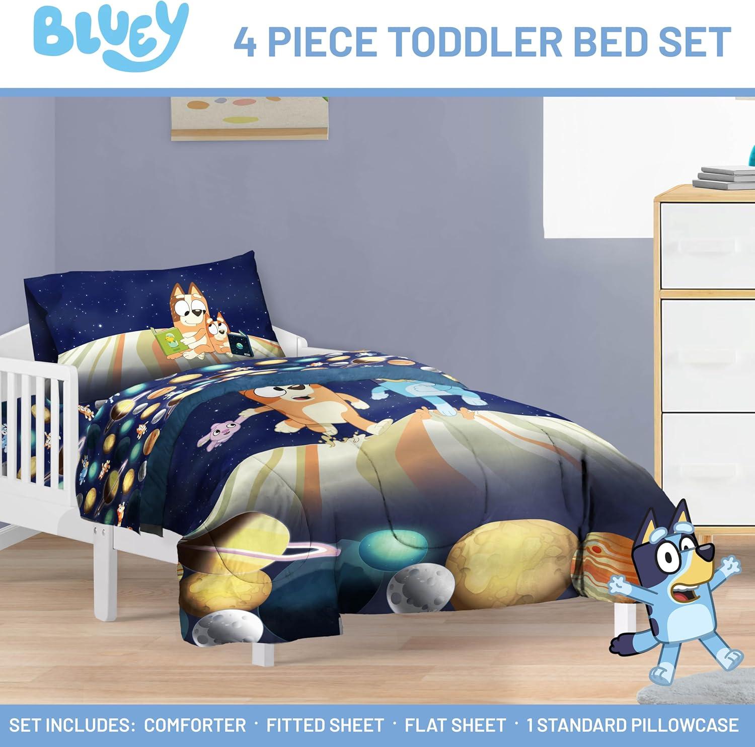 imageJay Franco Kids Comforter Set Includes Sheets and Pillow Covers Soft and Cozy Bed Set for Stylish Room Decor Blue Bluey amp Bingo 5 Piece TwinBlue Bluey Bingo