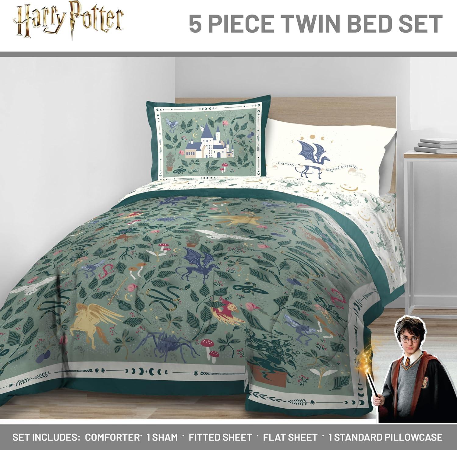 imageJay Franco Kids Comforter Set Includes Sheets and Pillow Covers Soft and Cozy Bed Set for Stylish Room Decor Blue Bluey amp Bingo 5 Piece TwinGreen Harry Potter