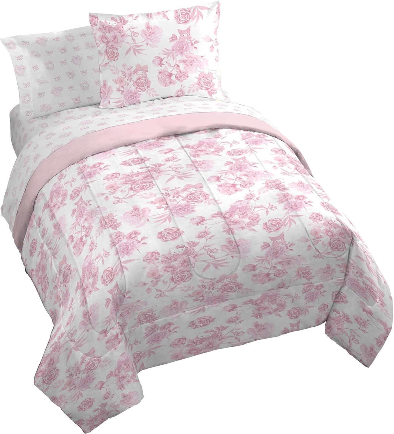 imageJay Franco Kids Comforter Set Includes Sheets and Pillow Covers Soft and Cozy Bed Set for Stylish Room Decor Blue Bluey amp Bingo 5 Piece TwinMulti Hello Kitty