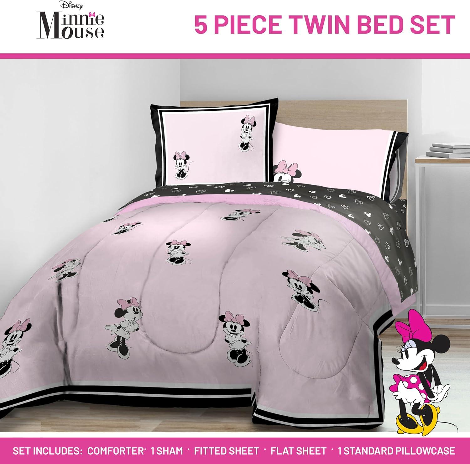 imageJay Franco Kids Comforter Set Includes Sheets and Pillow Covers Soft and Cozy Bed Set for Stylish Room Decor Blue Bluey amp Bingo 5 Piece TwinMulti Minnie Mouse