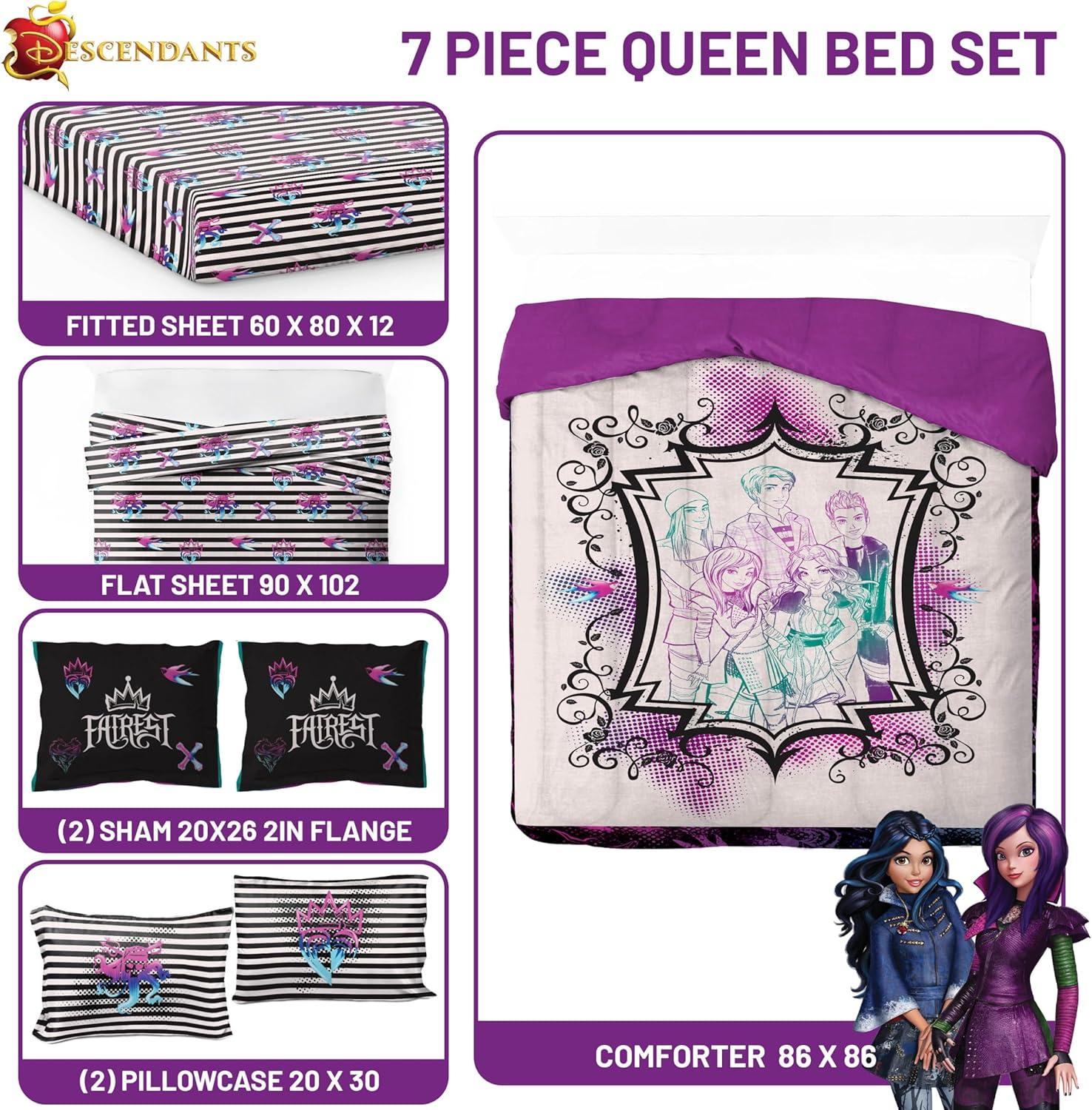 imageJay Franco Kids Comforter Set Includes Sheets and Pillow Covers Soft and Cozy Bed Set for Stylish Room Decor Blue Bluey amp Bingo 5 Piece TwinMulti Descendants