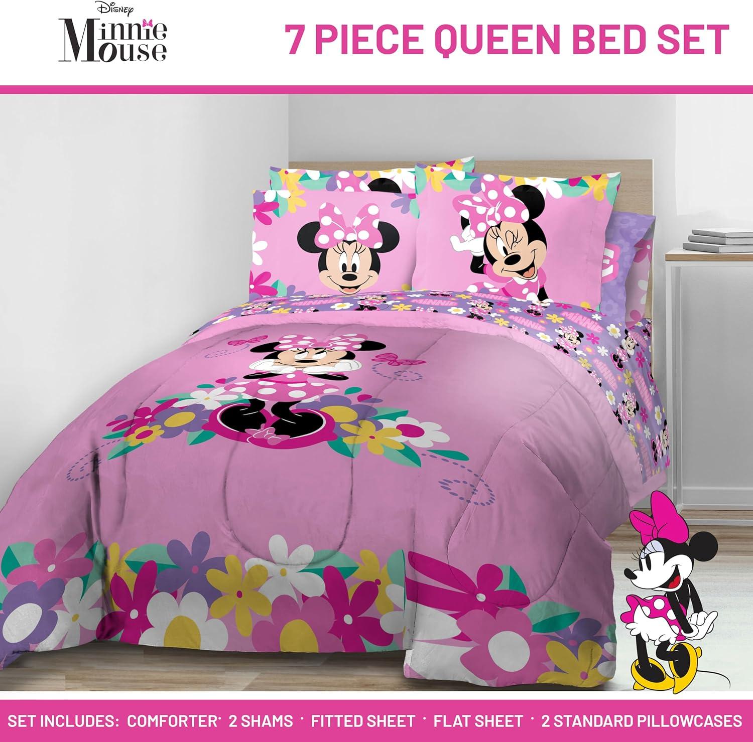 imageJay Franco Kids Comforter Set Includes Sheets and Pillow Covers Soft and Cozy Bed Set for Stylish Room Decor Blue Bluey amp Bingo 5 Piece TwinPink Minnie Mouse 02