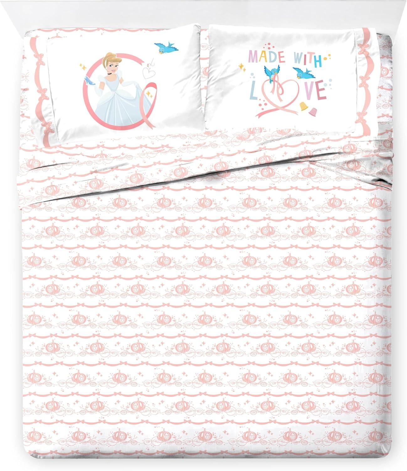 imageJay Franco Kids Comforter Set Includes Sheets and Pillow Covers Soft and Cozy Bed Set for Stylish Room Decor Blue Bluey amp Bingo 5 Piece TwinPink Princess Cinderella