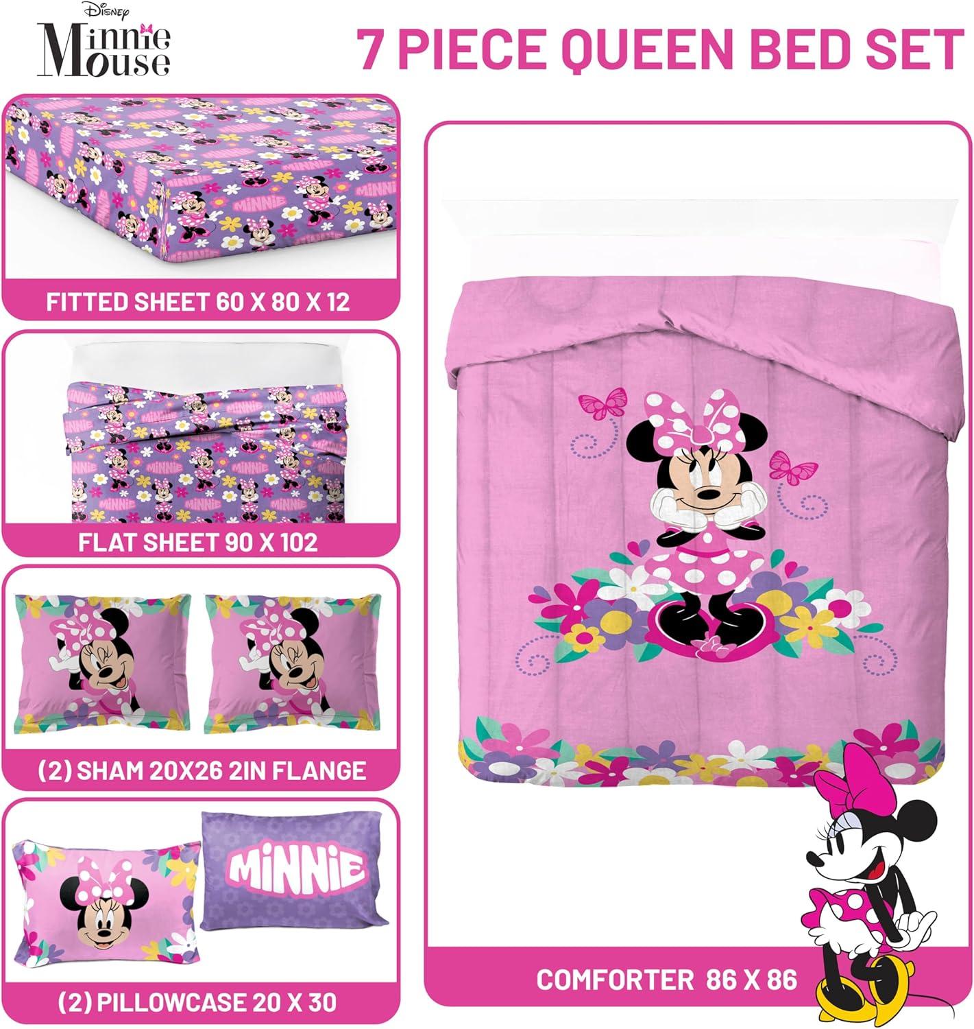 imageJay Franco Kids Comforter Set Includes Sheets and Pillow Covers Soft and Cozy Bed Set for Stylish Room Decor Blue Bluey amp Bingo 5 Piece TwinPink Minnie Mouse 02