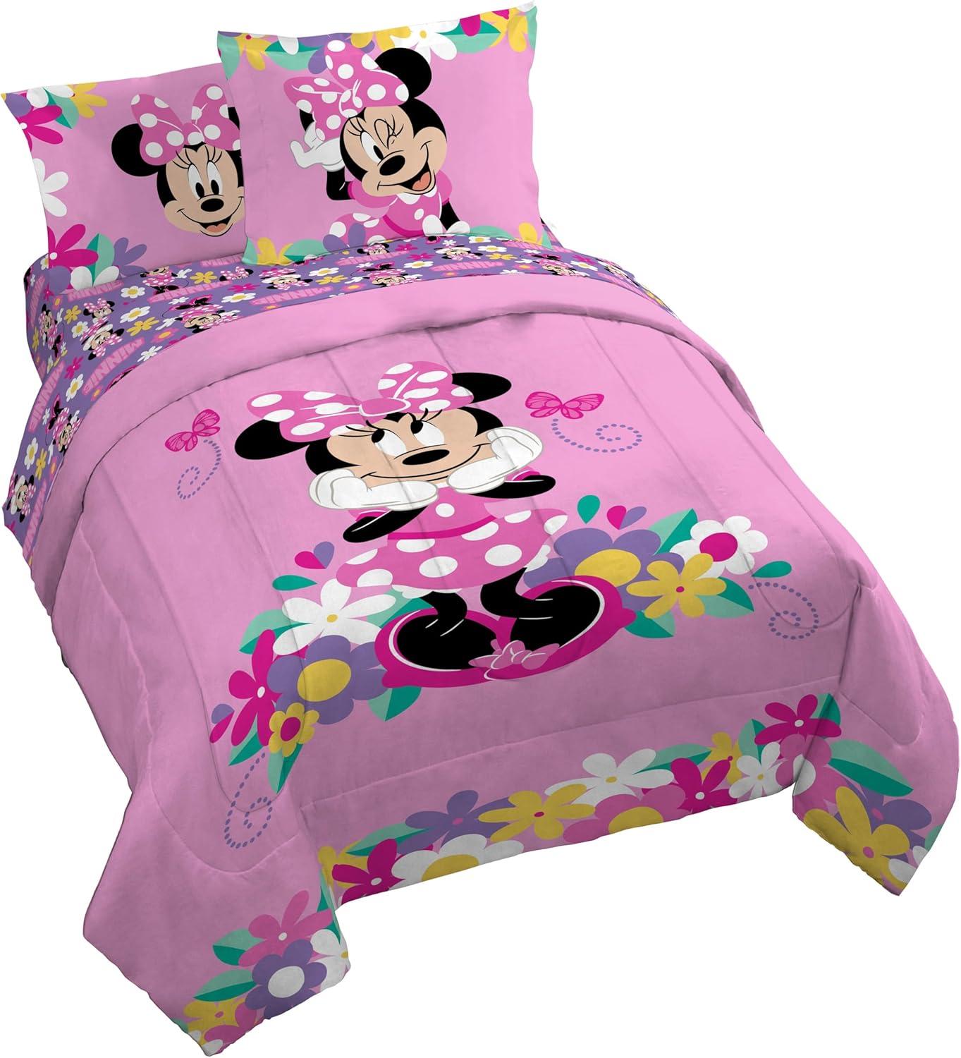 imageJay Franco Kids Comforter Set Includes Sheets and Pillow Covers Soft and Cozy Bed Set for Stylish Room Decor Blue Bluey amp Bingo 5 Piece TwinPink Minnie Mouse 02