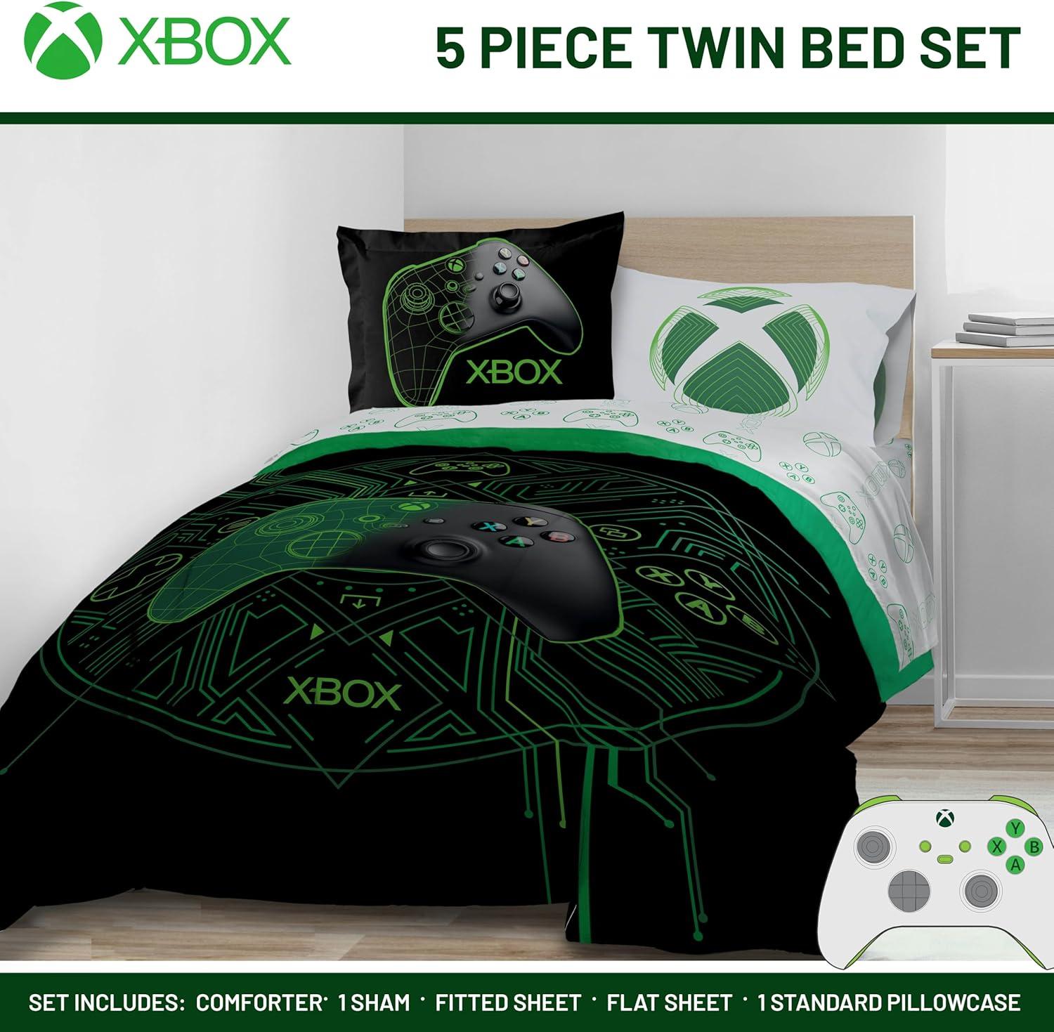 imageJay Franco Kids Comforter Set Includes Sheets and Pillow Covers Soft and Cozy Bed Set for Stylish Room Decor Blue Bluey amp Bingo 5 Piece TwinWhite Xbox