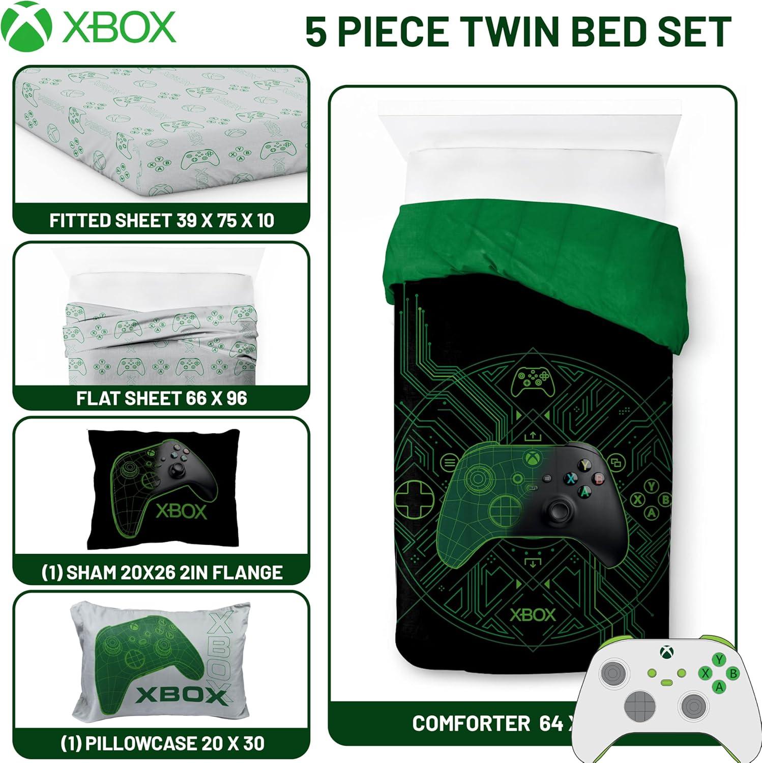 imageJay Franco Kids Comforter Set Includes Sheets and Pillow Covers Soft and Cozy Bed Set for Stylish Room Decor Blue Bluey amp Bingo 5 Piece TwinWhite Xbox